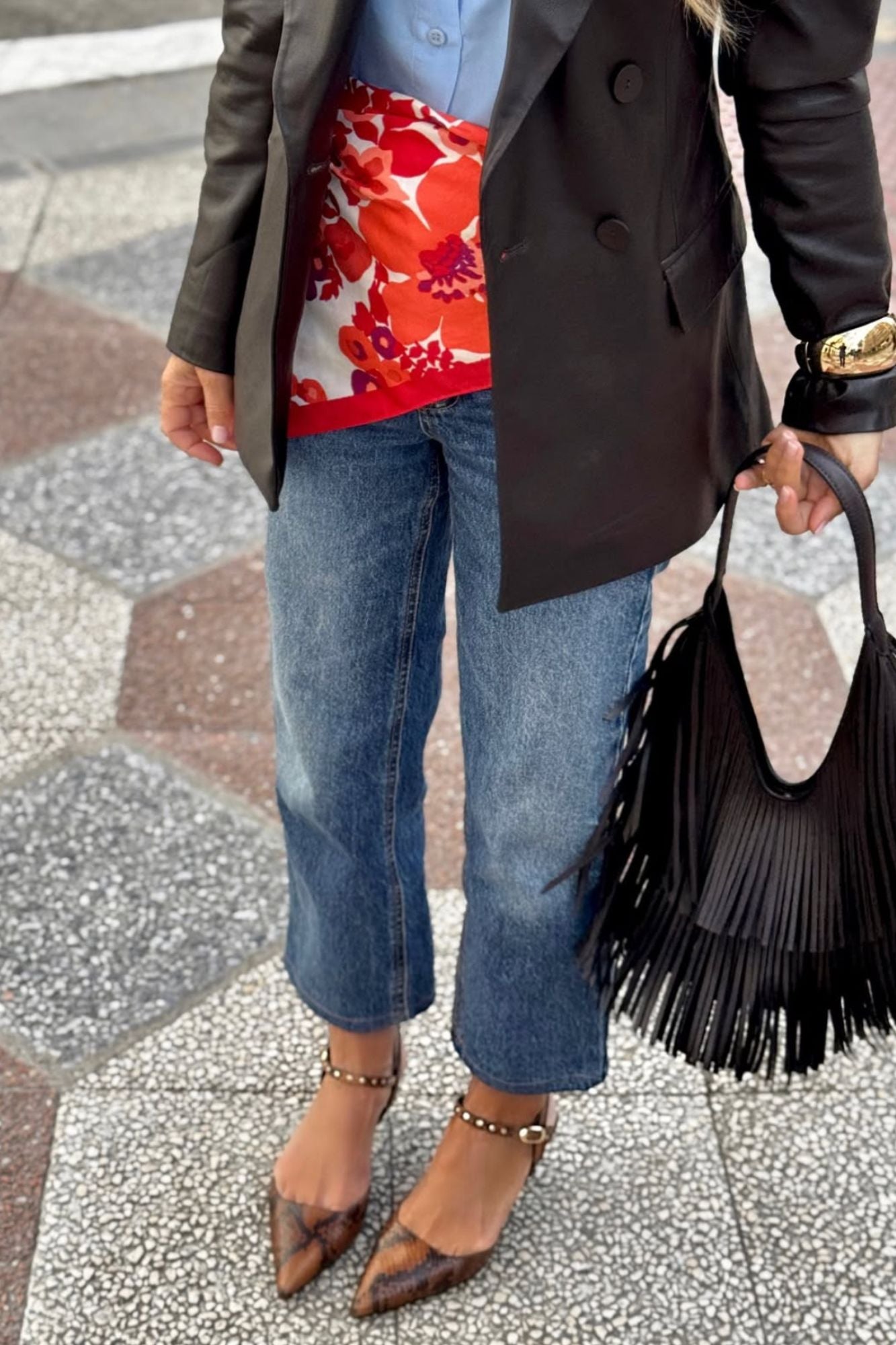 SANDALIA ELISABETH SNAKE MARRON 5CM