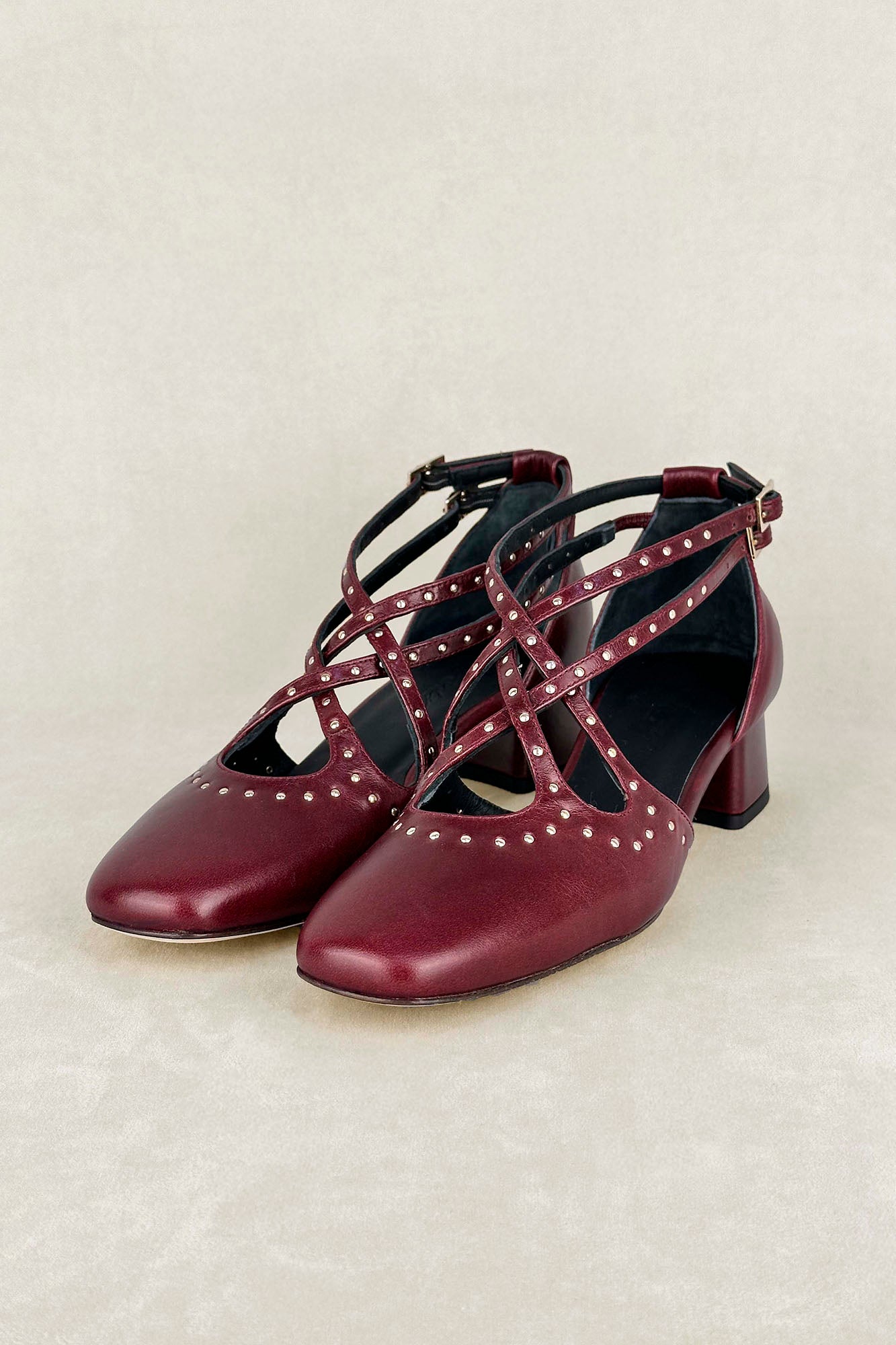OLIVIA BURGUNDY PUMPS 3.5CM