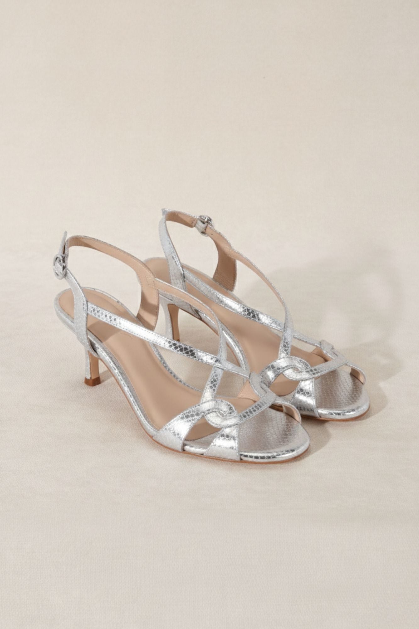 SANDALIA GADEA PETIT GRABADO PLATA 5.5CM