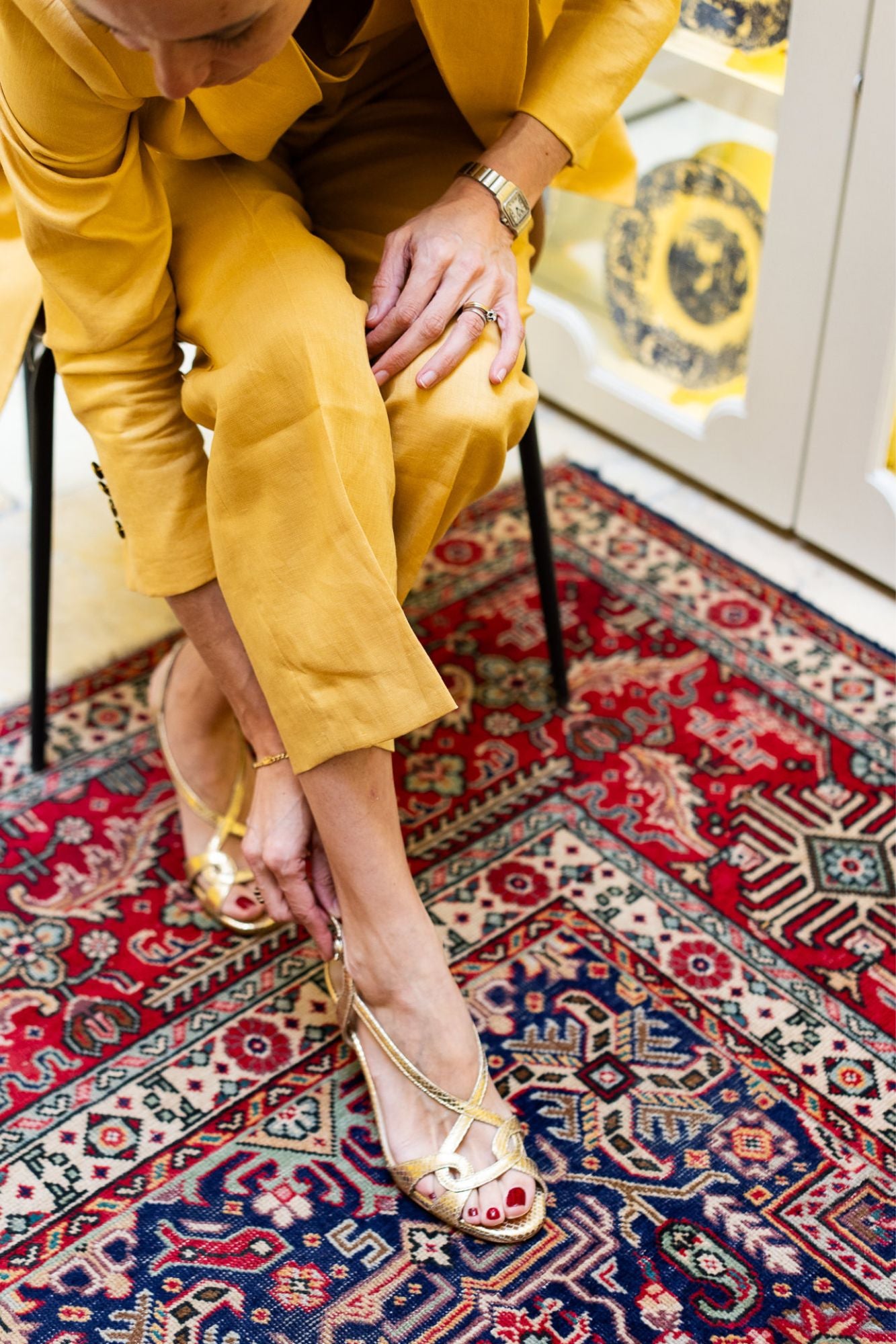 GADEA PETIT SANDAL, GOLD ENGRAVED, 5.5 CM