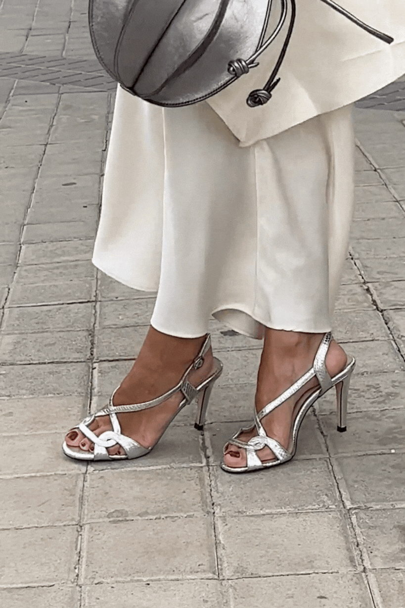 SANDALIA GADEA GRABADO PLATA 9CM