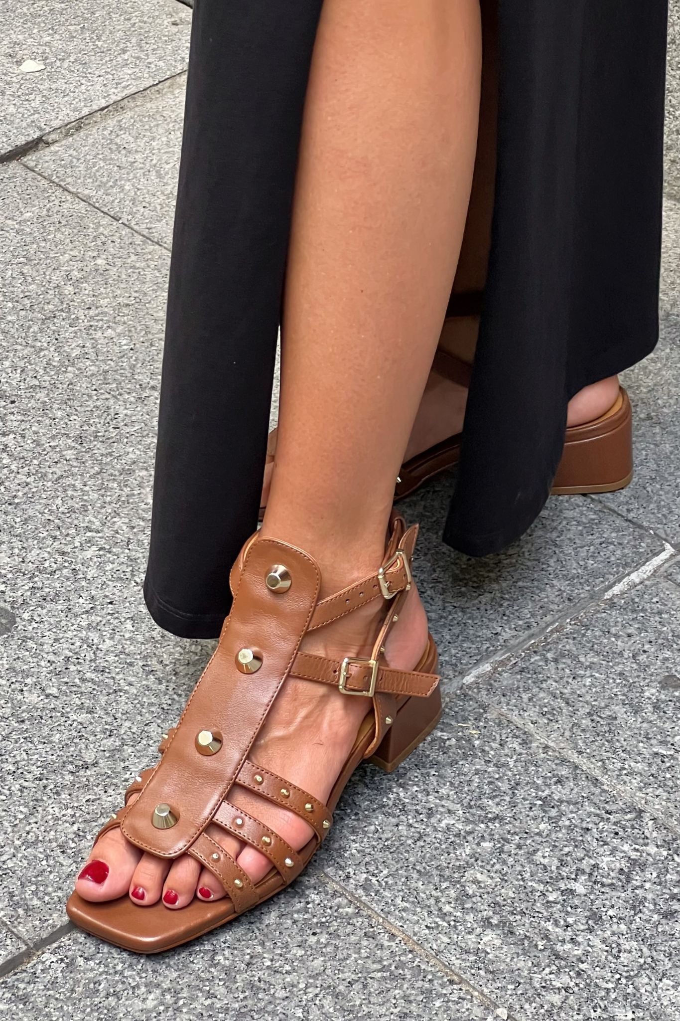 BELEN LEATHER SANDAL 4CM