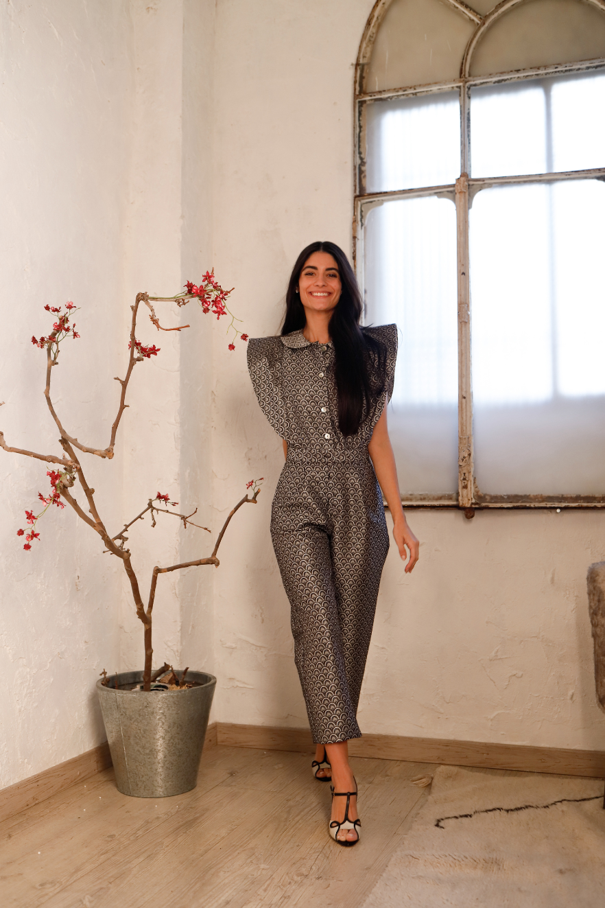 SANDALIA MIA BLANCO Y NEGRO 7 CM