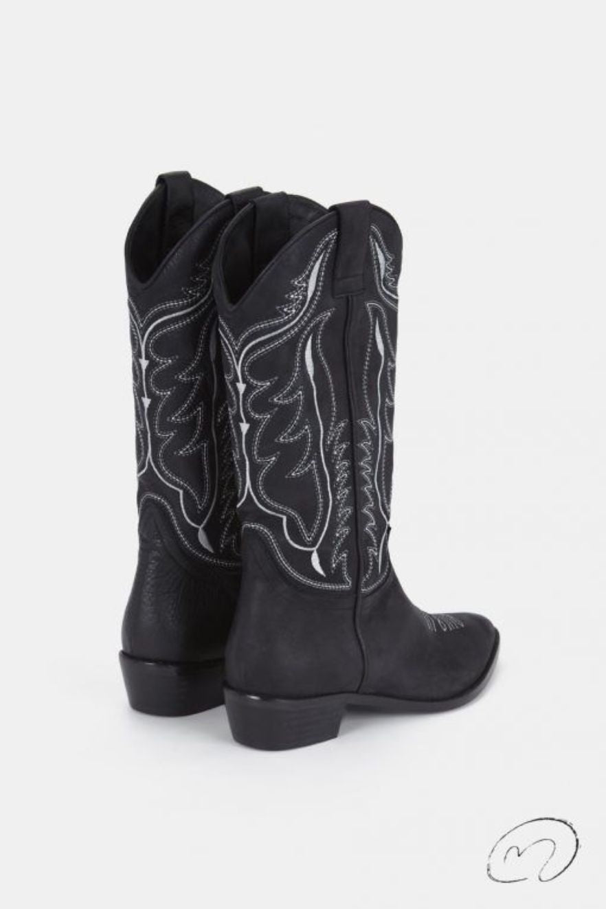 MESTIZO BOOTS BLACK WHITE THREAD 3.5CM