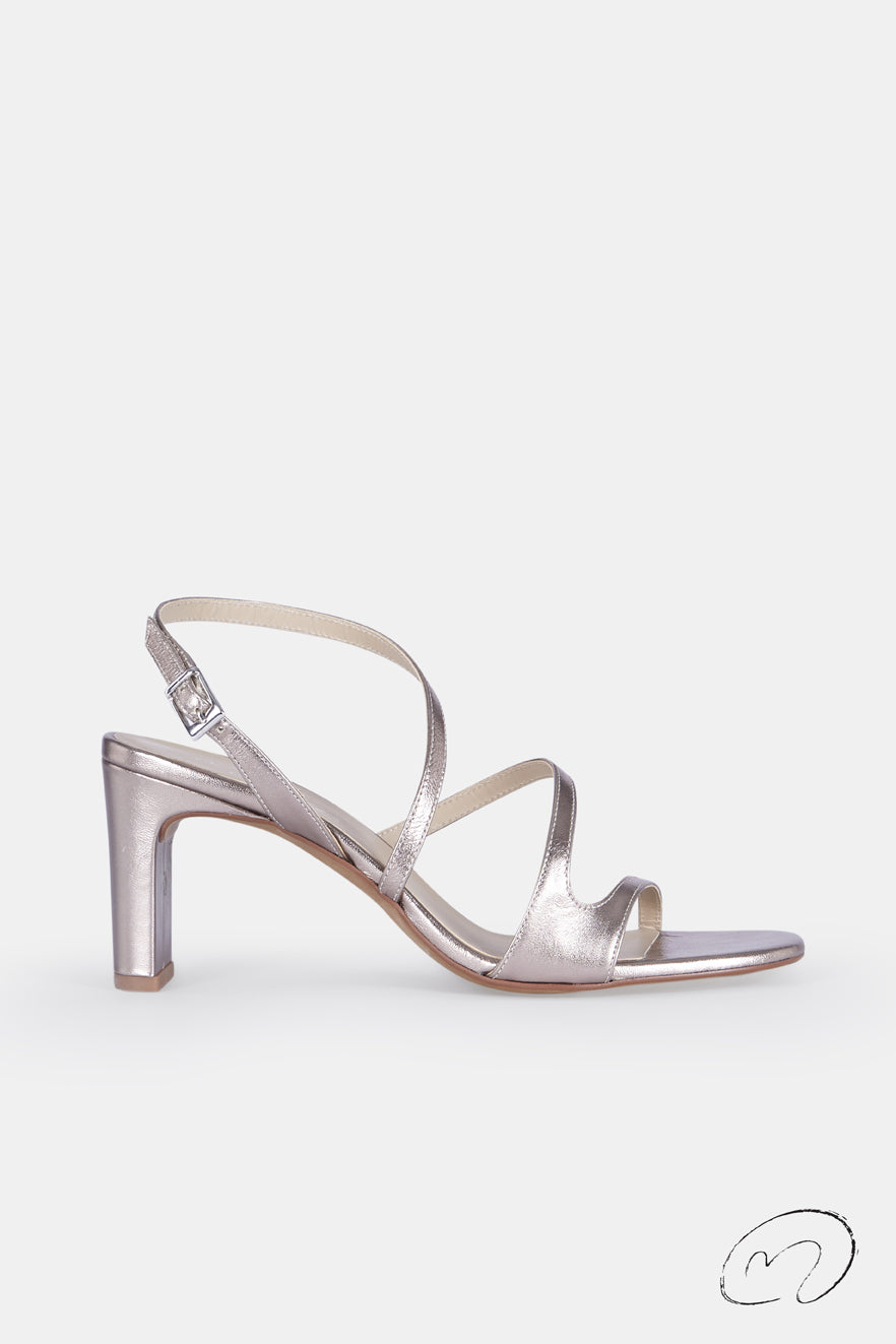 SANDALIA GENARA PLATA 7CM