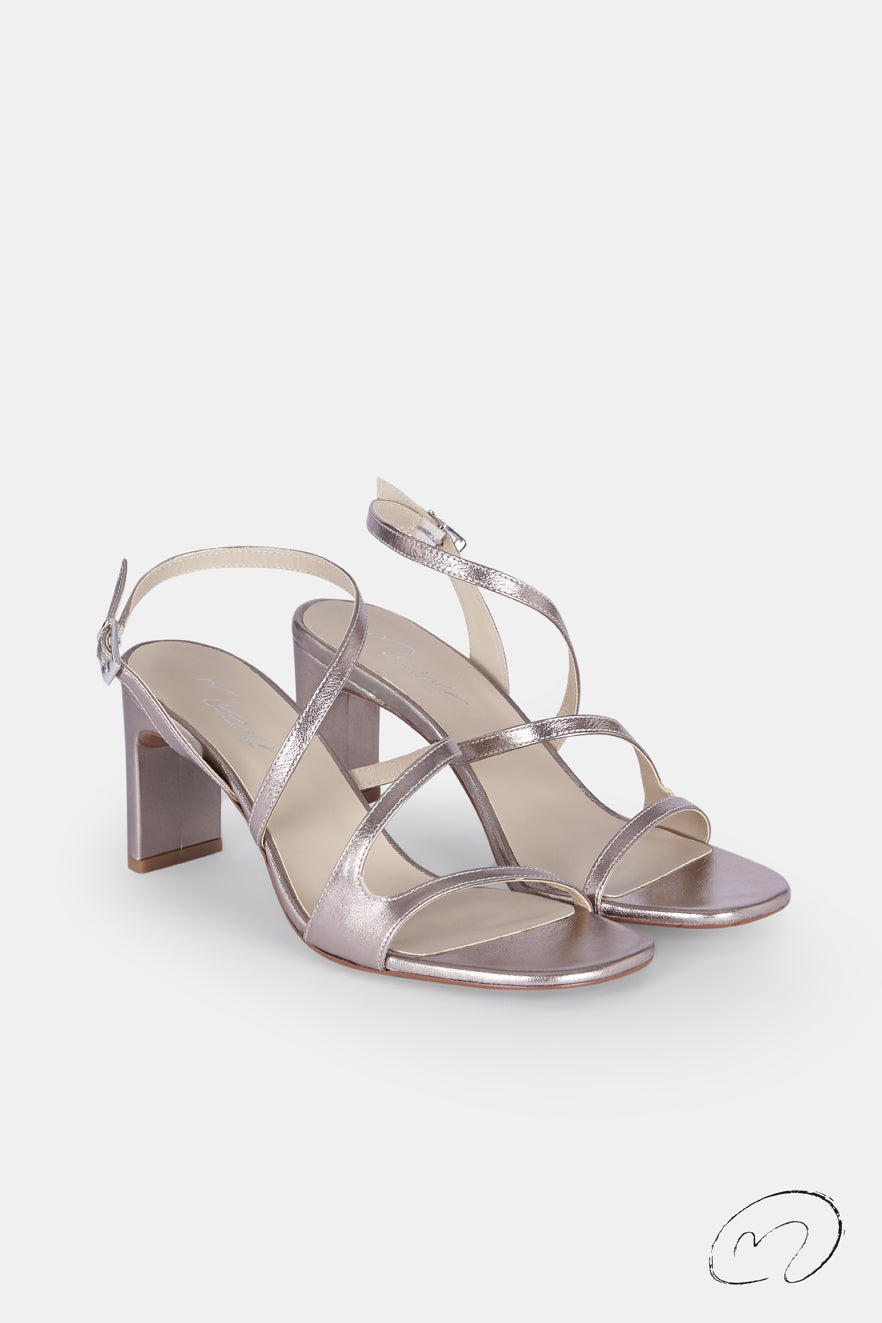 SANDALIA GENARA PLATA 7CM