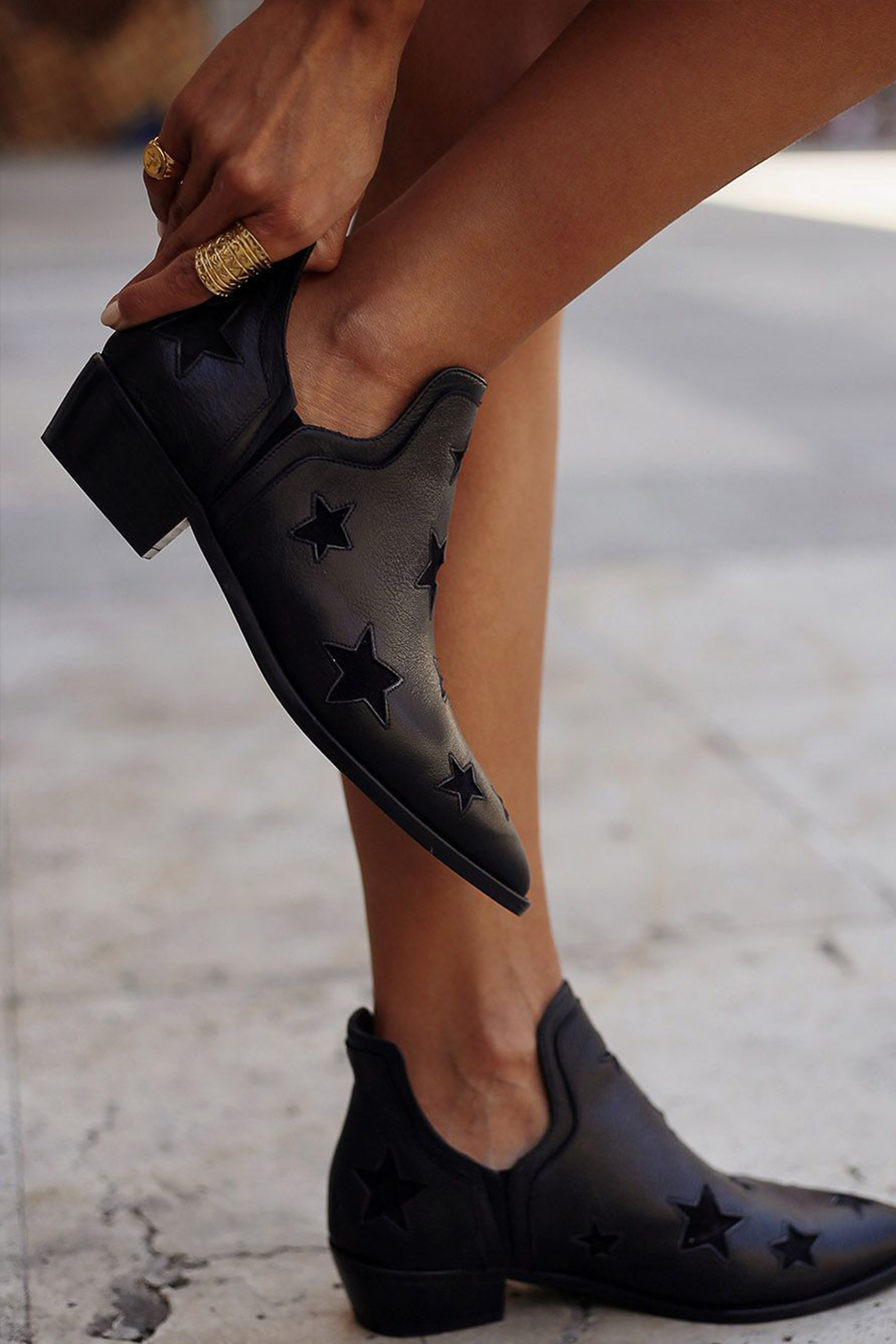 STAR BOOTS BLACK 4CM