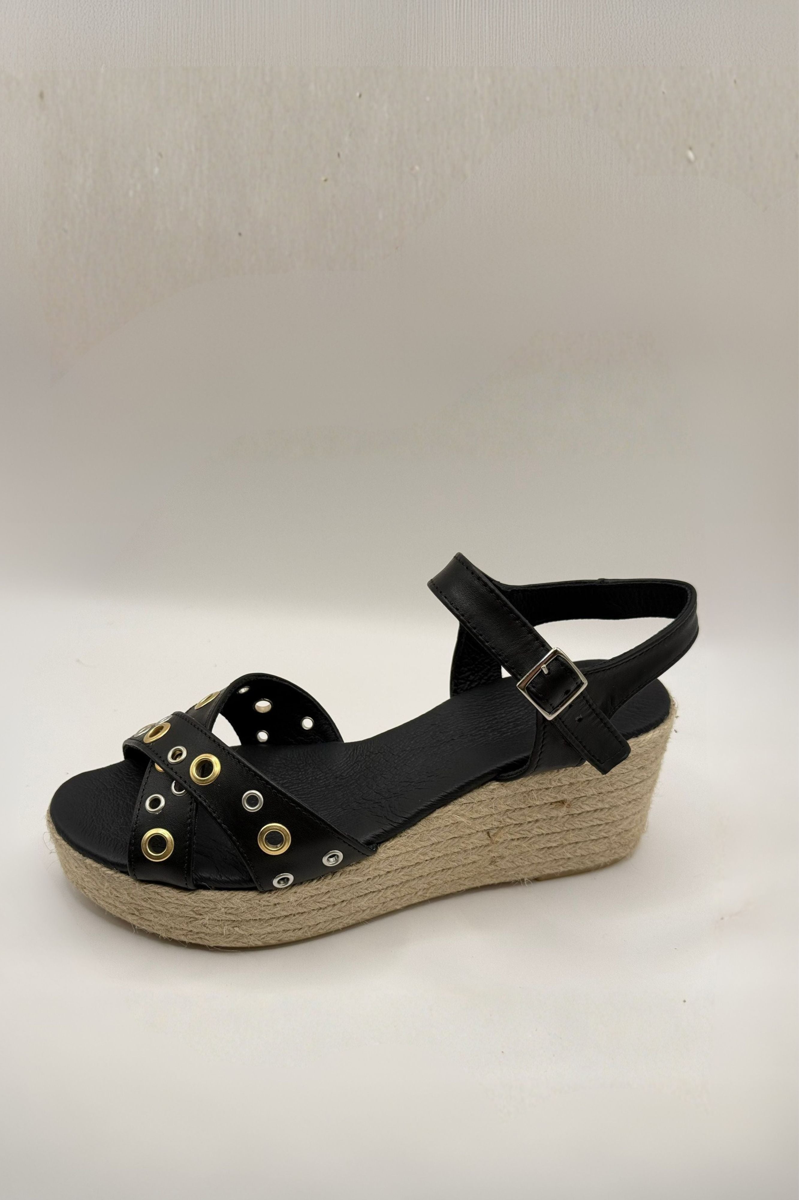 SANDALIA ESPARTO PATI ROCK NEGRO
