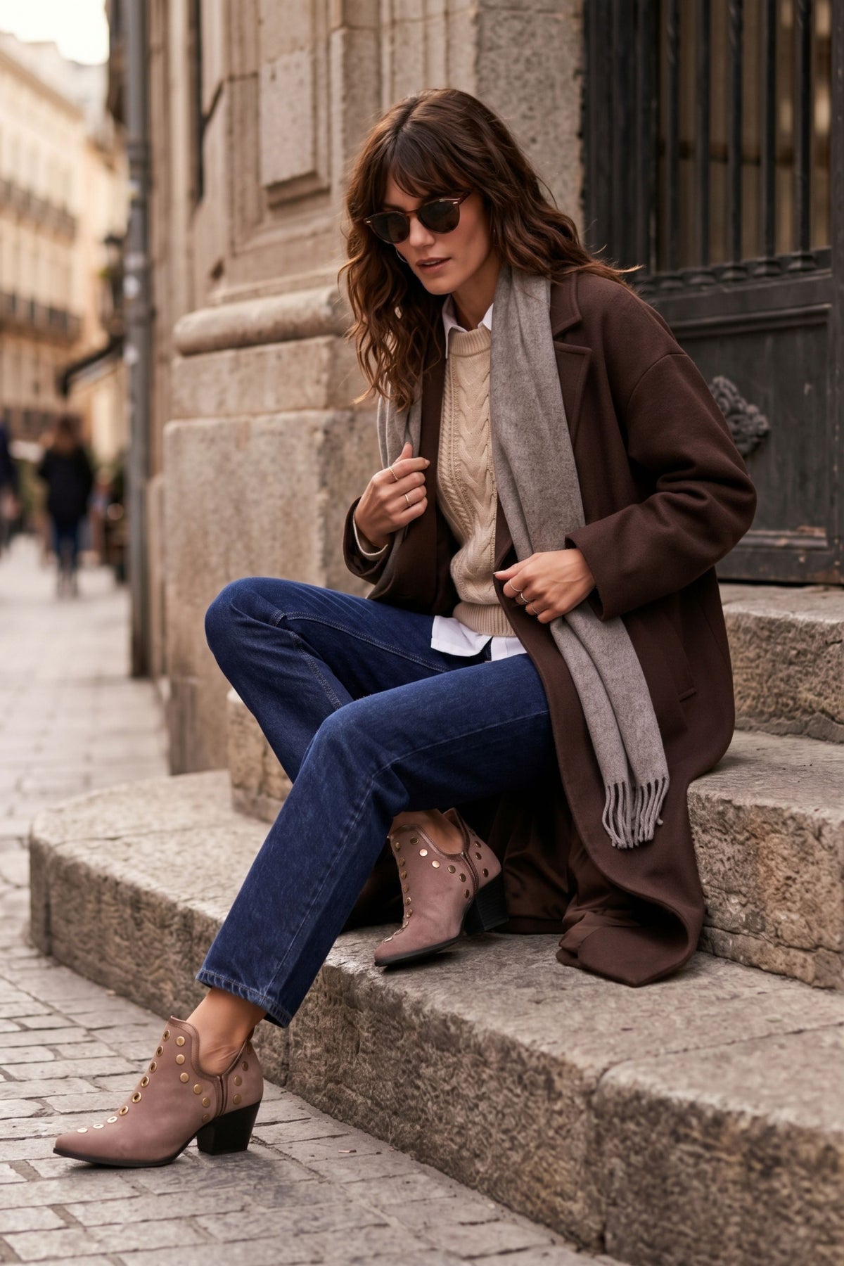 PUNKY BOOTS SPECIAL EDITION ANTE TAUPE RIBETE METALIZADO 6CM