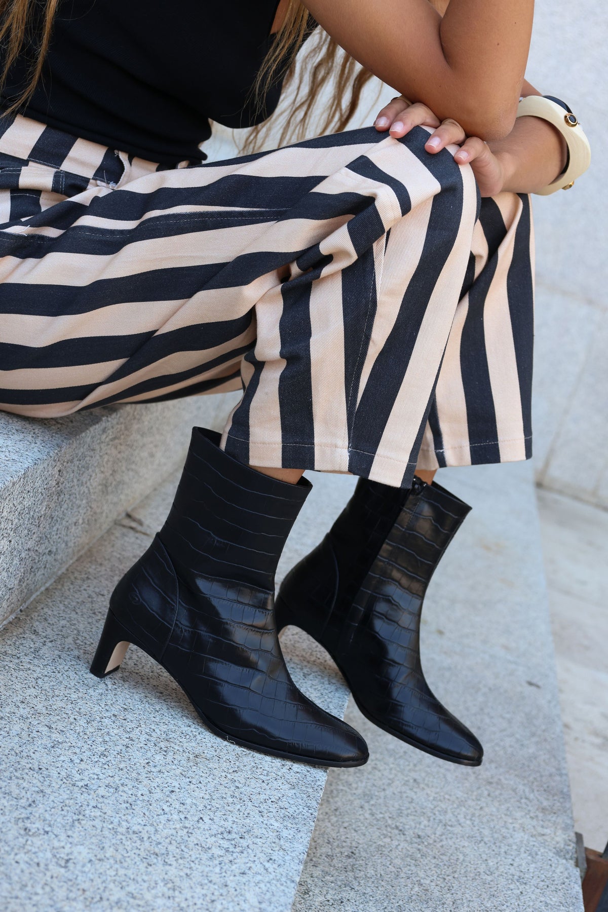 GAELLE BLACK COCO ANKLE BOOT 4.5CM