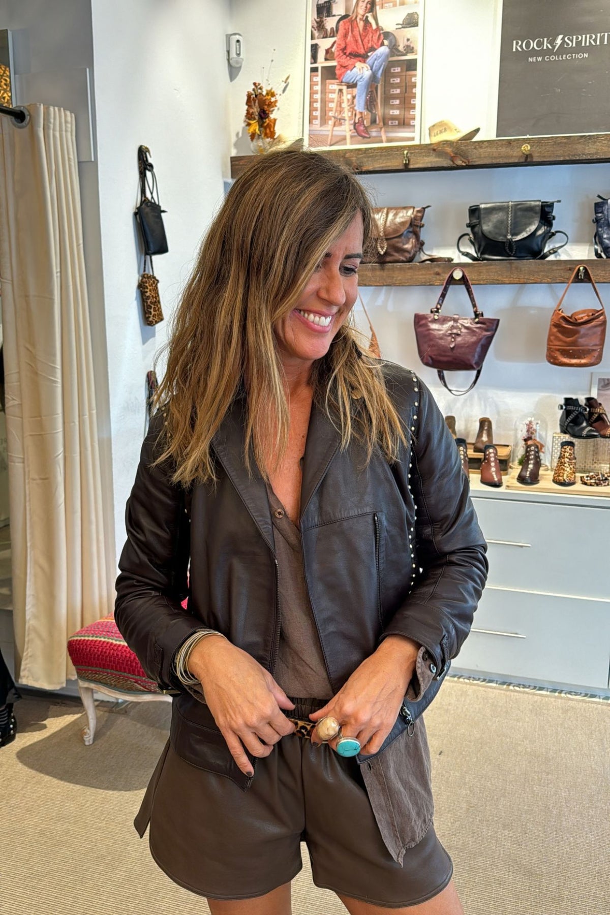 CAZADORA BIKER NAPA CHOCOLATE