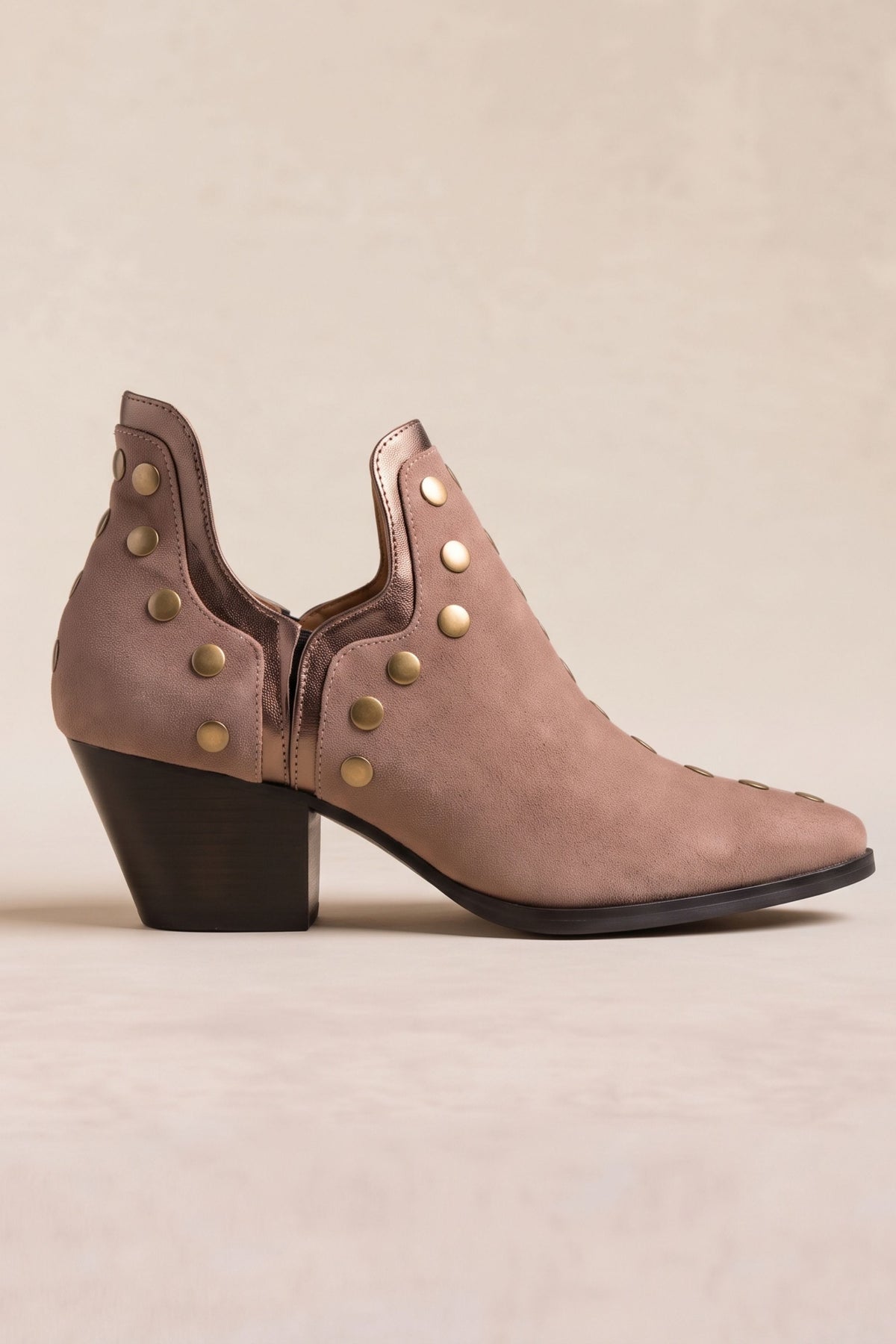 PUNKY BOOTS SPECIAL EDITION ANTE TAUPE RIBETE METALIZADO 6CM