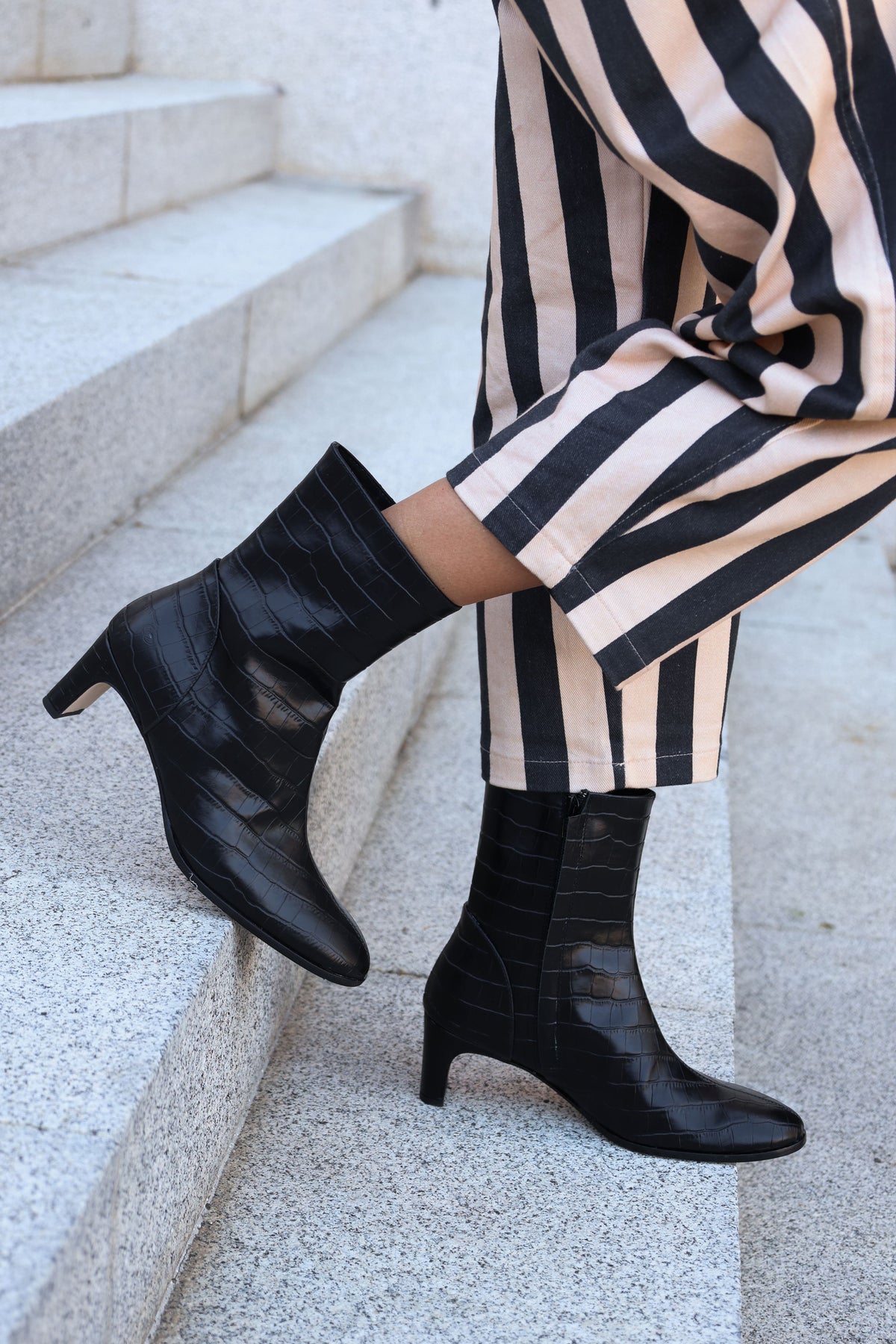 GAELLE BLACK COCO ANKLE BOOT 4.5CM