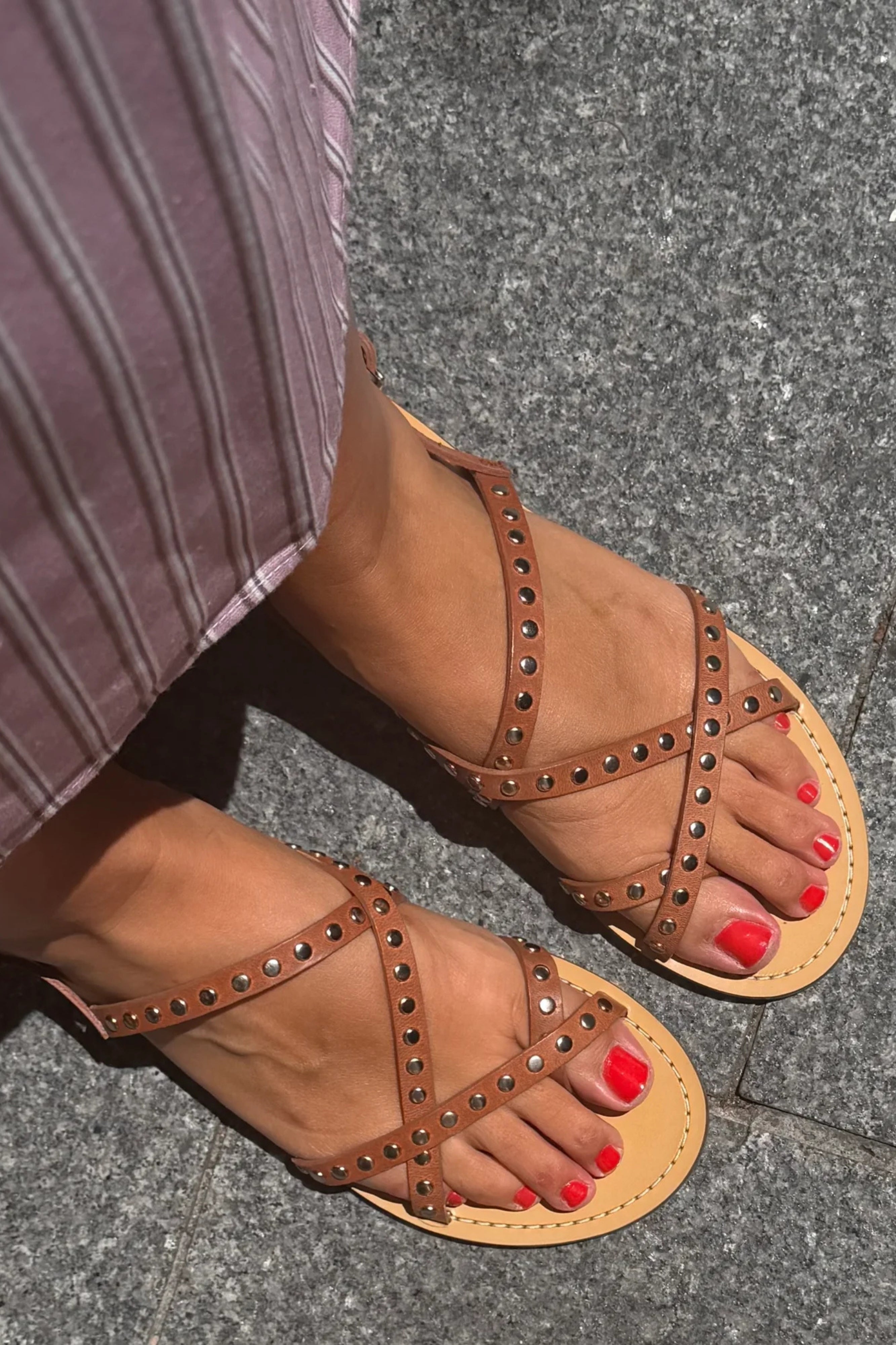LEATHER SLAVE SANDALS