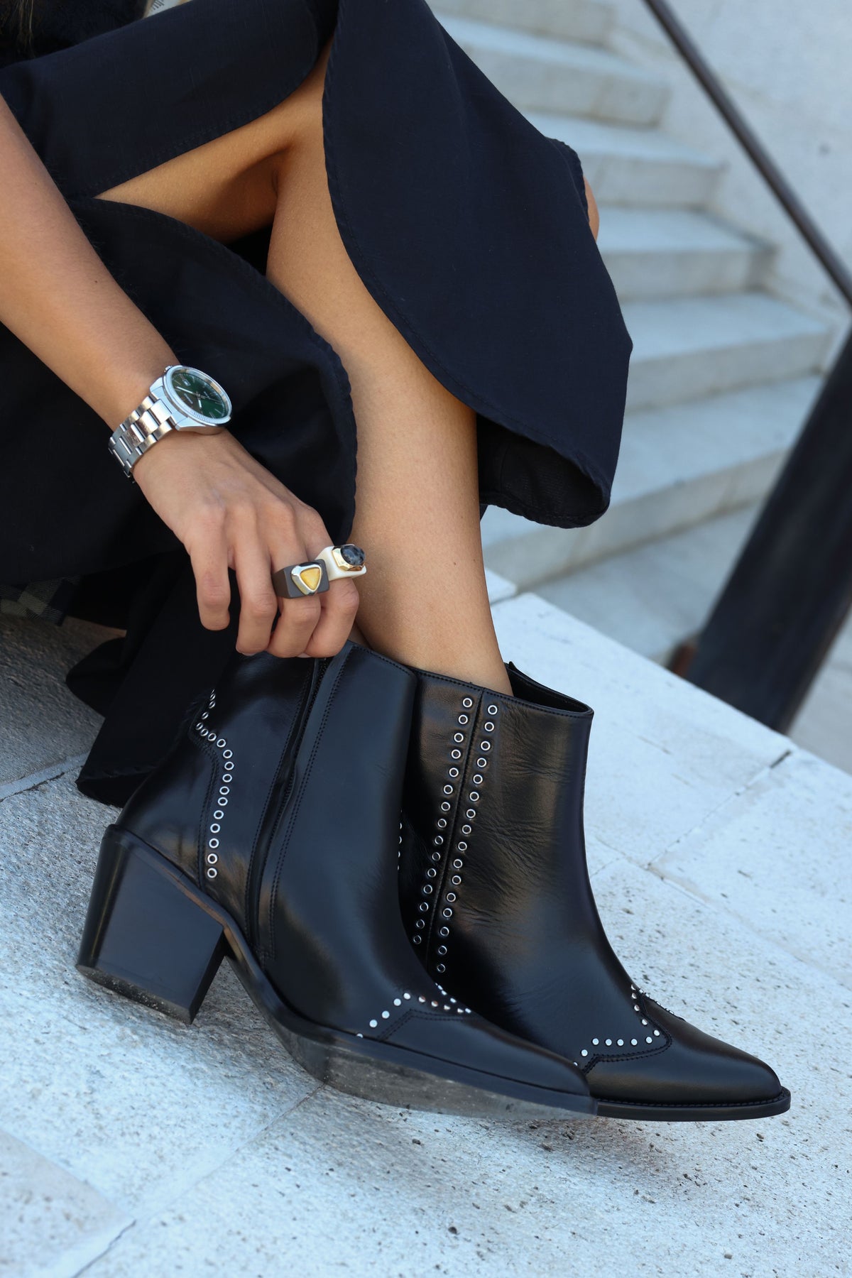BOTIN JOANNA NEGRO TACON 7CM