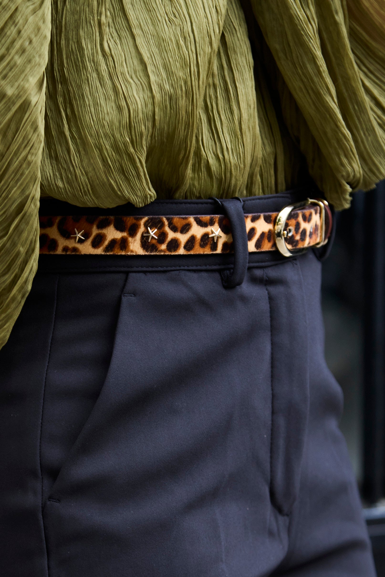 STARS LEOPARD THIN BELT