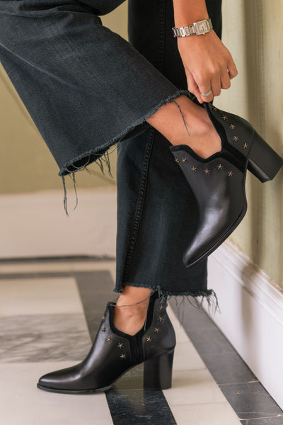 NAY BOOTS BLACK 7CM HEEL