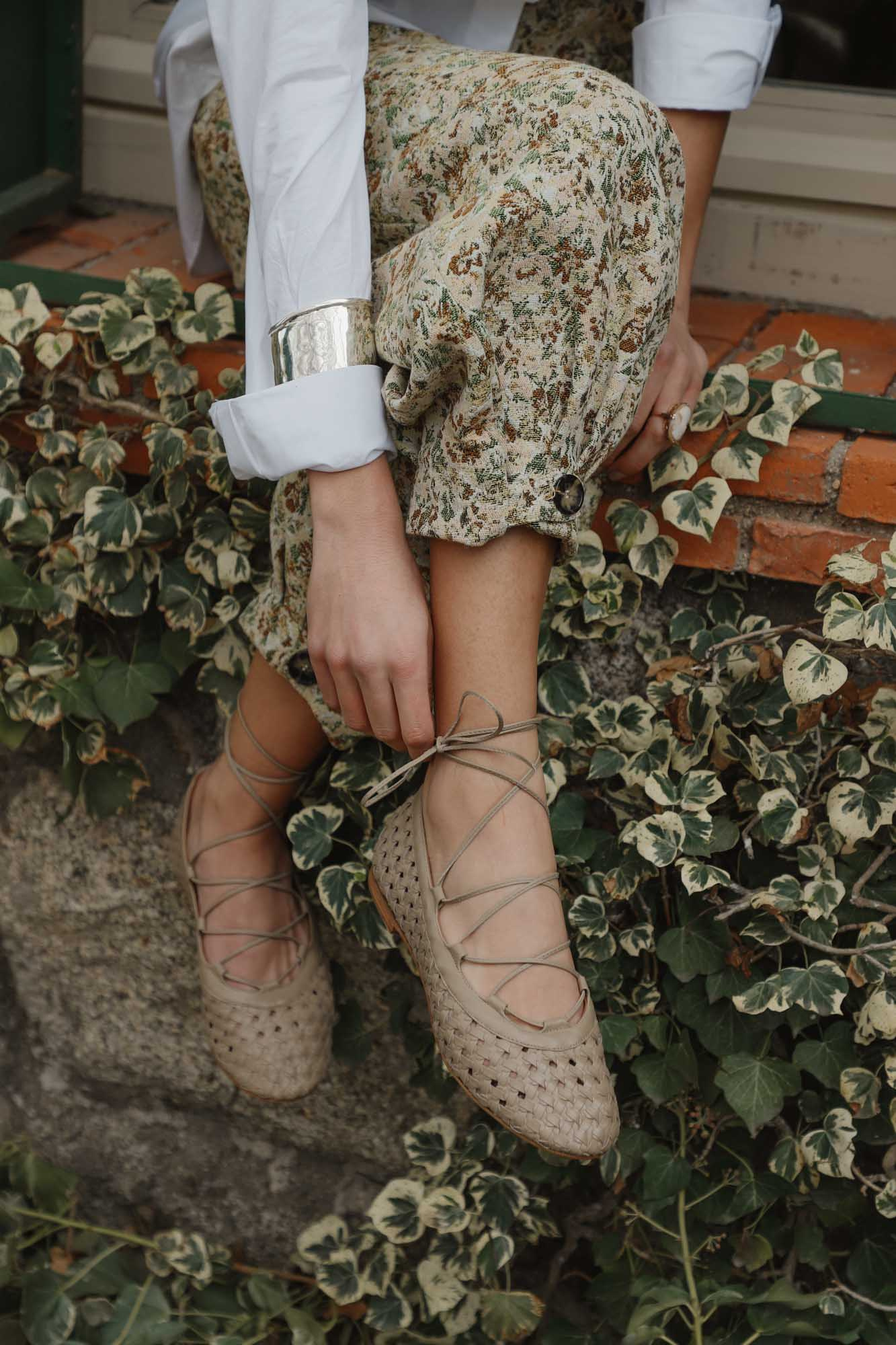 BAILARINA TRENZADA SIENNA TAUPE 1CM