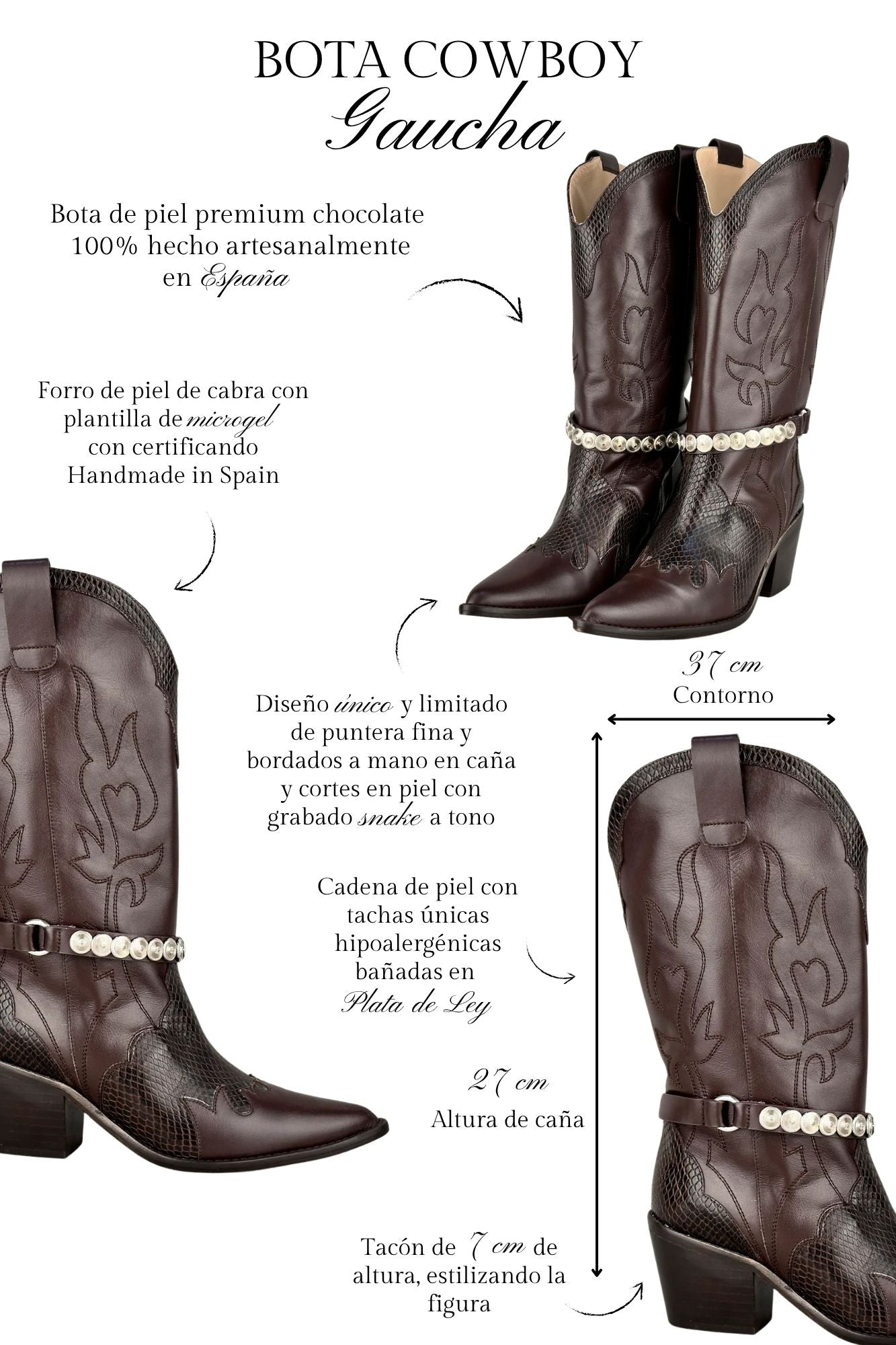 CHOCOLATE GAUCHO BOOT 7CM