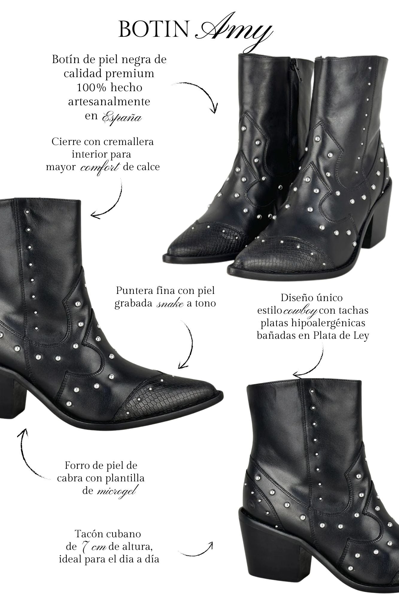 BOTIN AMY NEGRO 7CM
