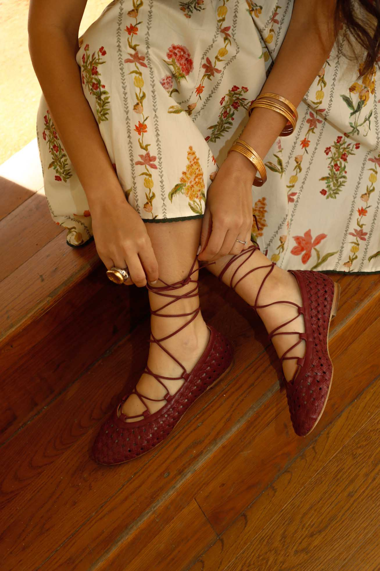 BAILARINA TRENZADA SIENNA BURDEOS 1CM