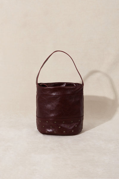 BURGUNDY MINI BUCKET BAG