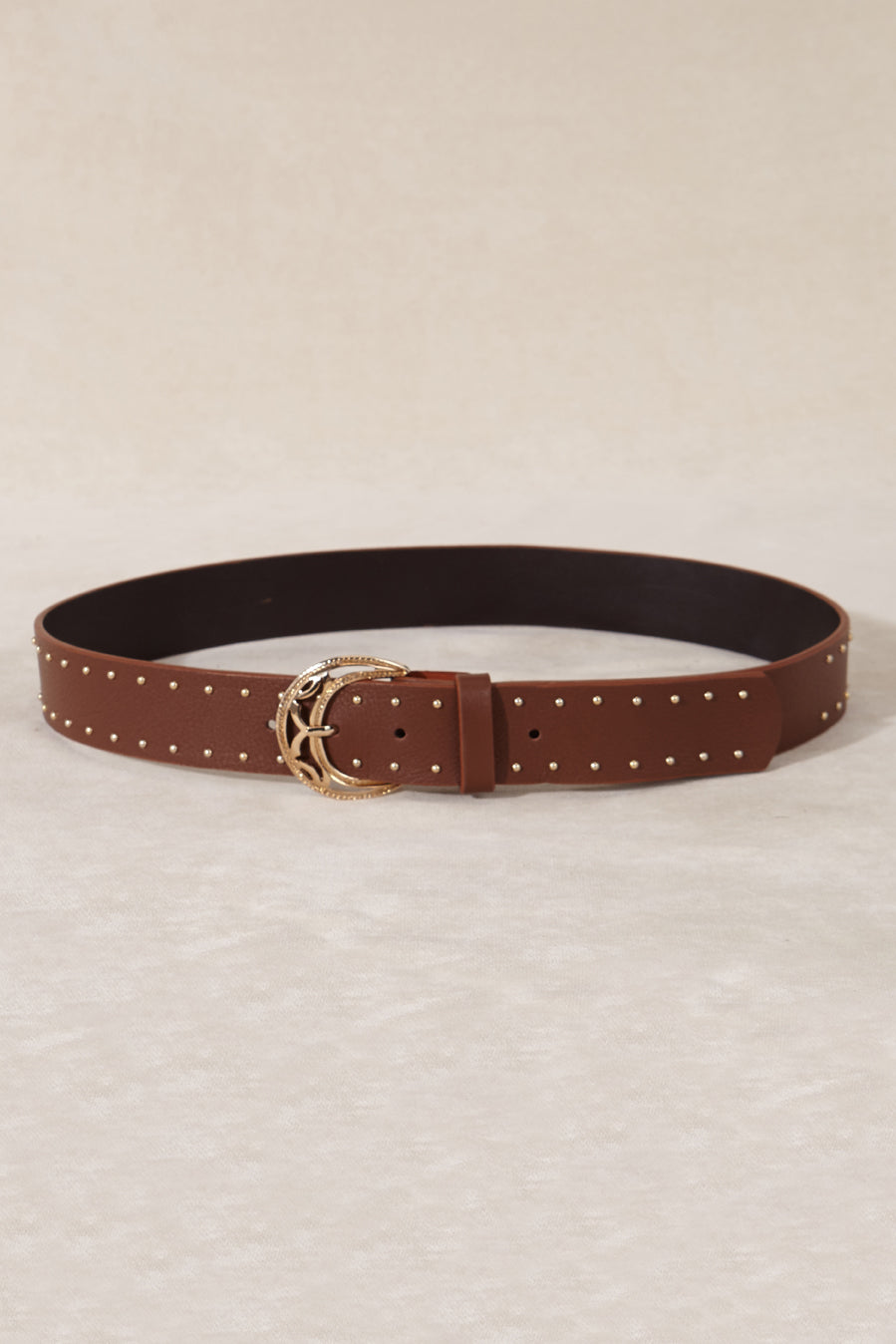 CHOCOLATE BELT WITH GOLD STUDS