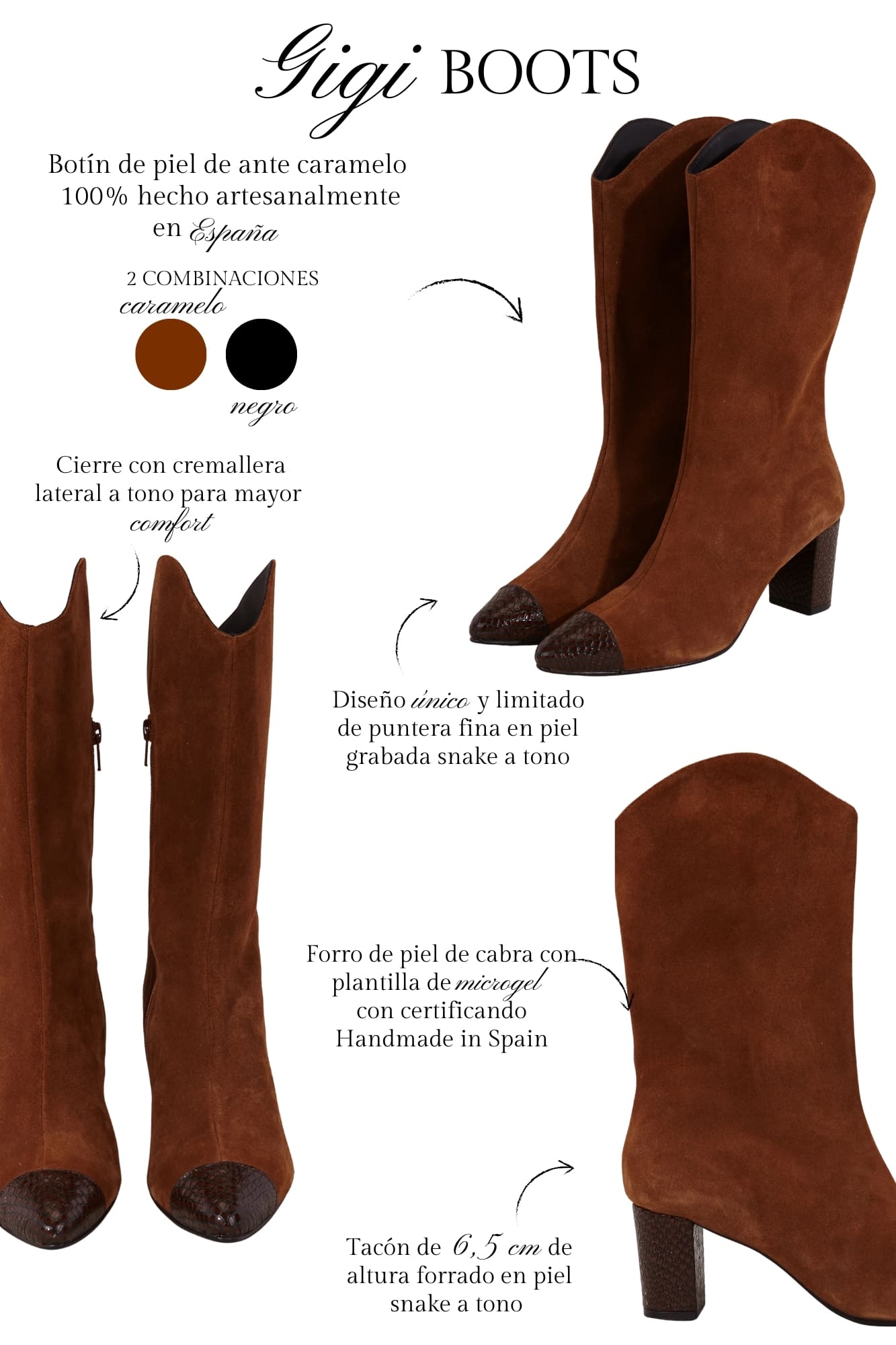 GIGI BOOTS CARAMELO 6.5CM