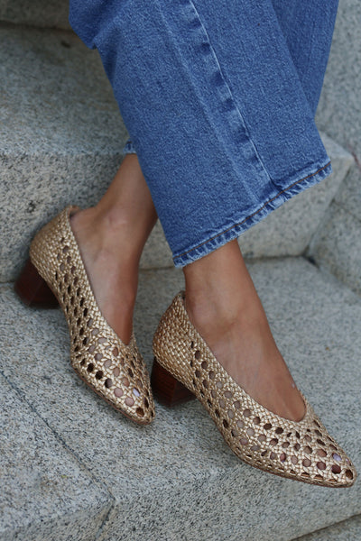 CANDELA TRENZADA ORO TACON MIDI 3.5CM