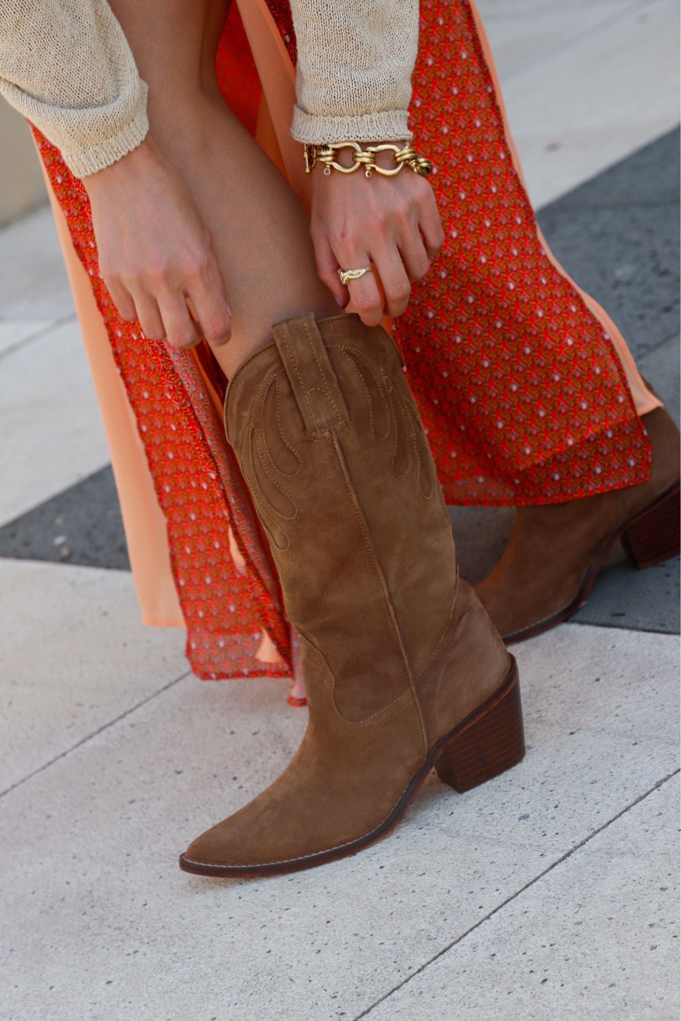 MESTIZO BOOTS SUEDE TAUPE 7CM