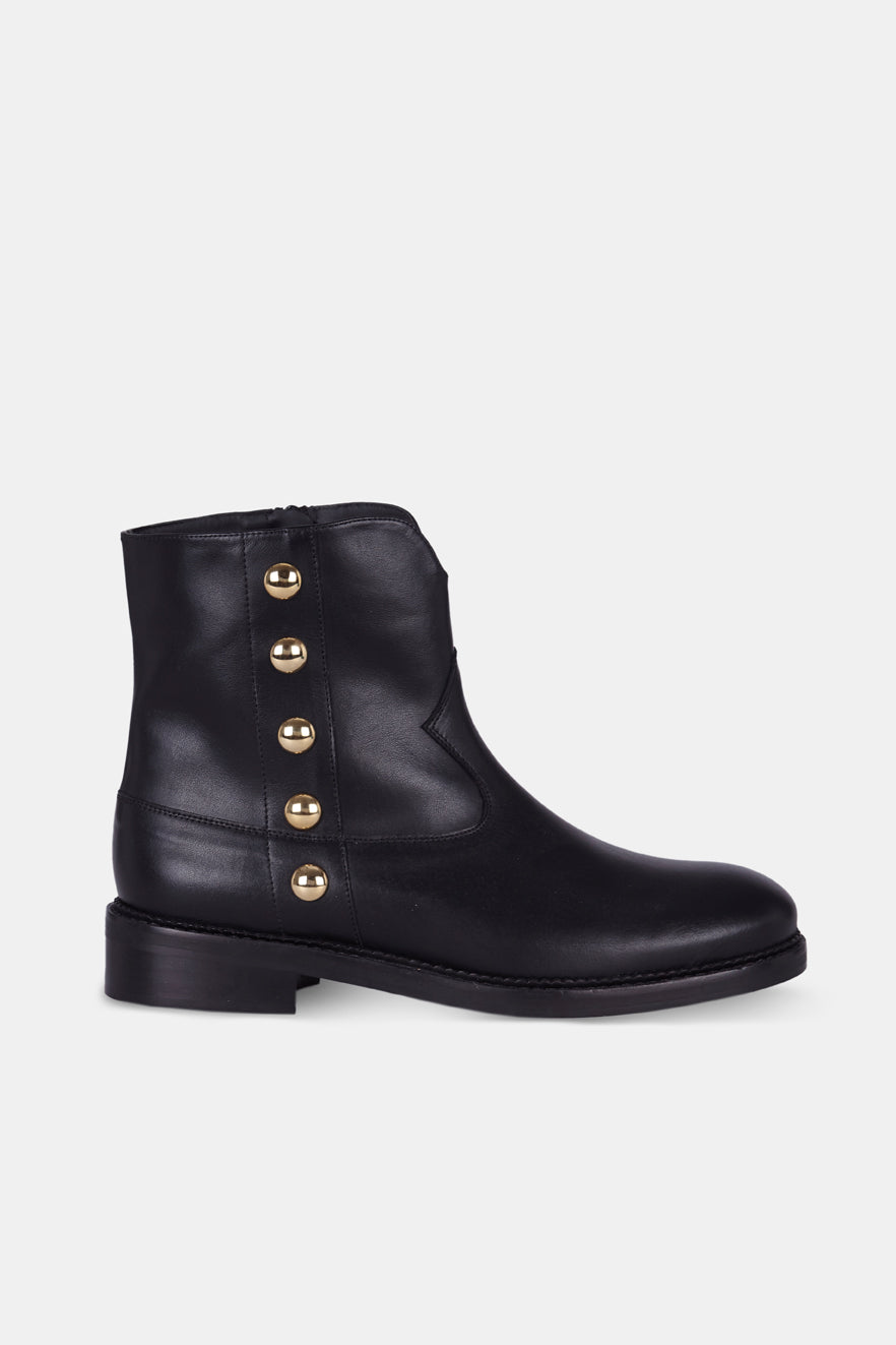 NAVIGLI BLACK STUDDED GOLD 3CM
