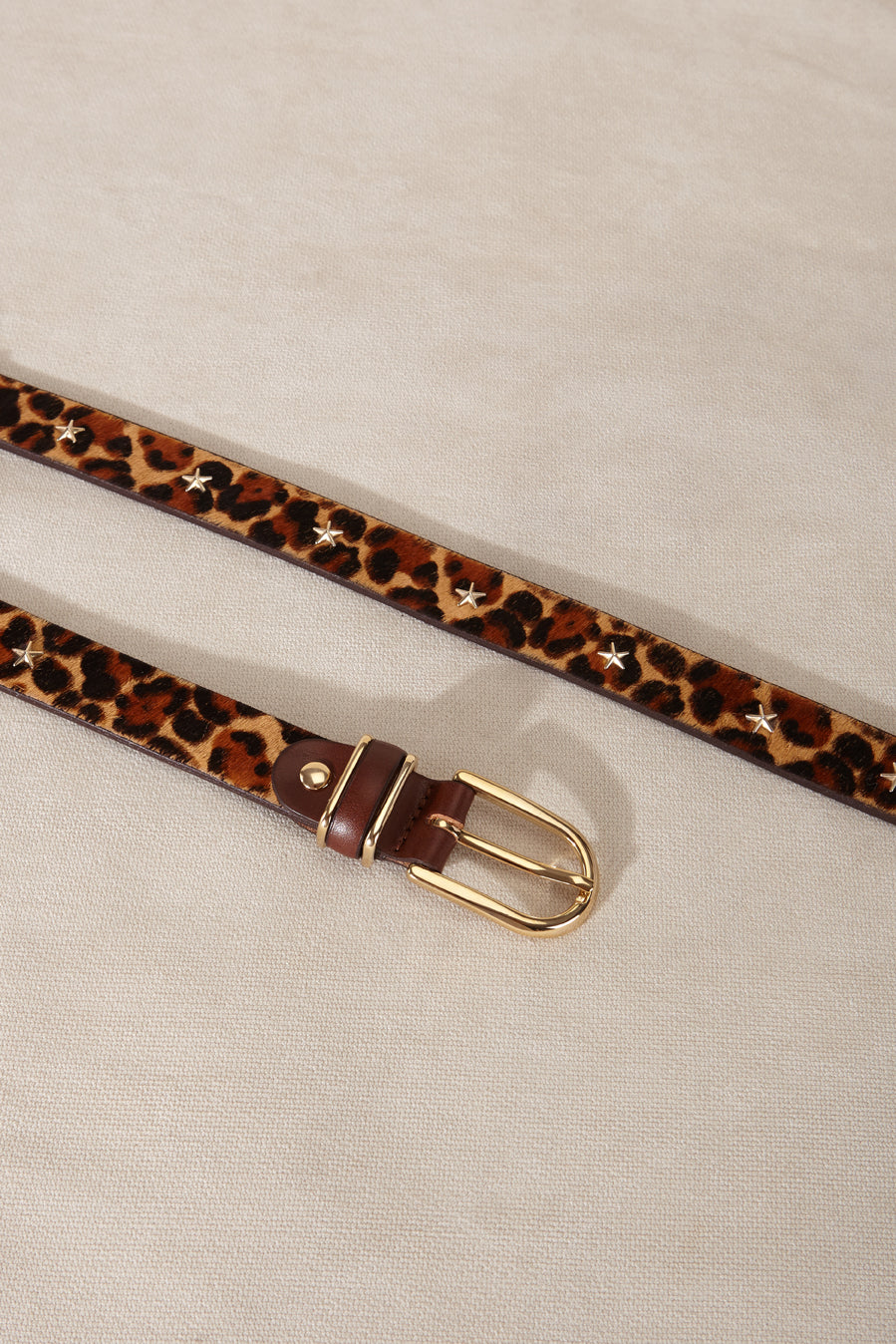 STARS LEOPARD THIN BELT