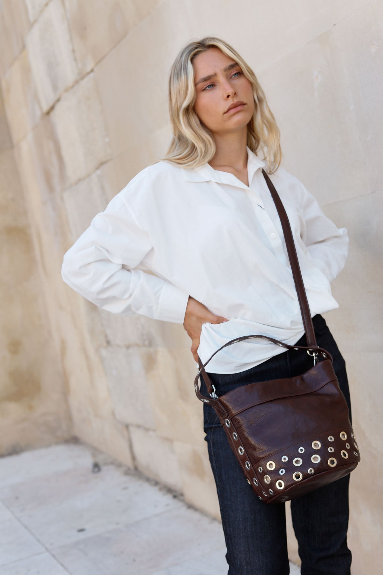 BUCKET BAG MINI ROCK CHOCOLATE