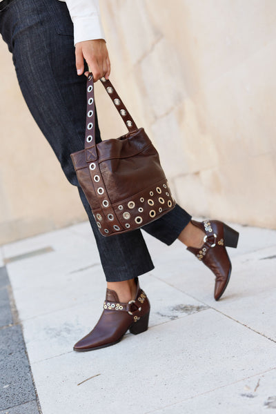 BOLSO BUCKET MINI ROCK CHOCOLATE