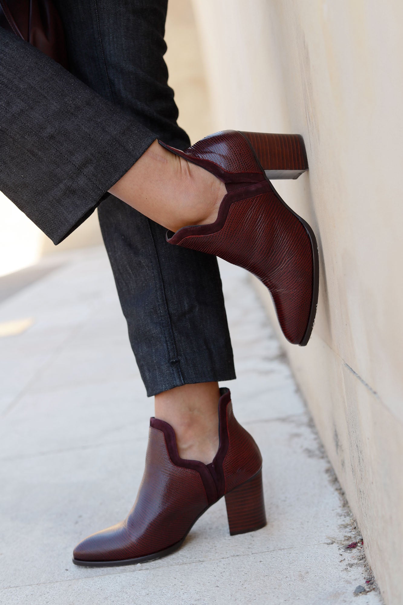FRIDA TEJUS BURGUNDY HEEL 7CM