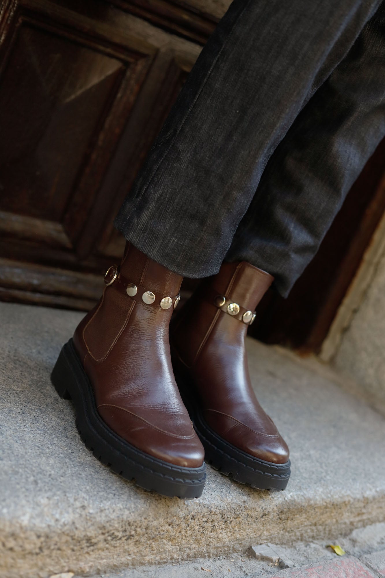 CHUNKY CHOCOLATE HEEL 5.5CM