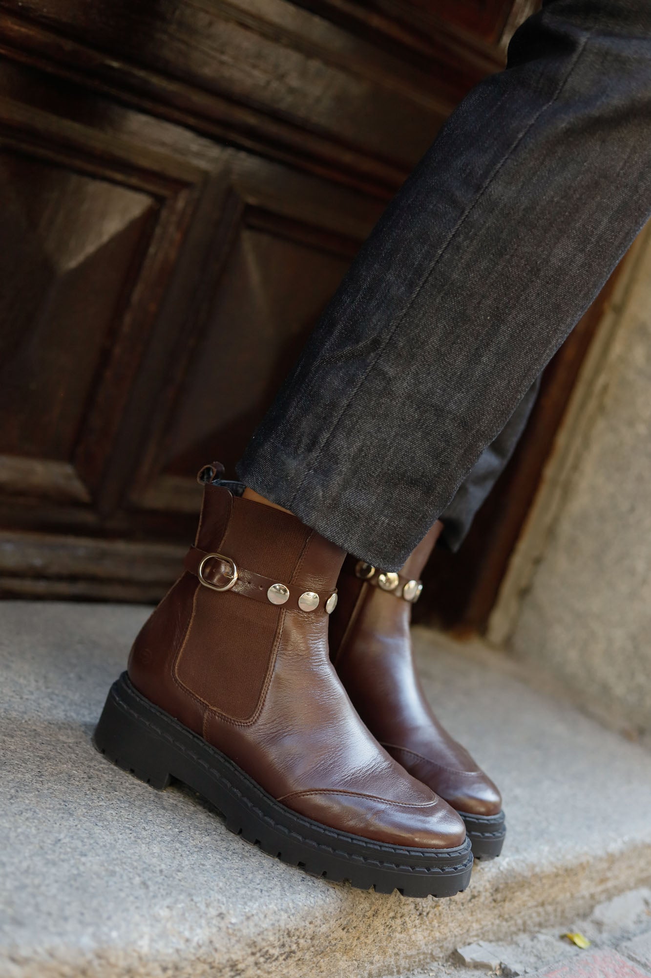 CHUNKY CHOCOLATE HEEL 5.5CM