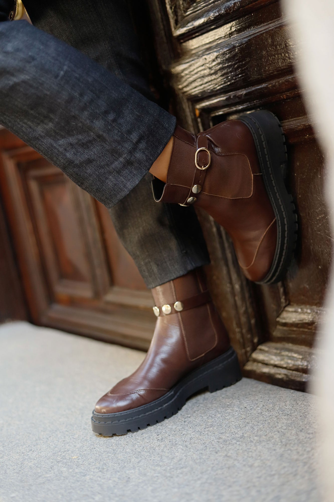 CHUNKY CHOCOLATE HEEL 5.5CM