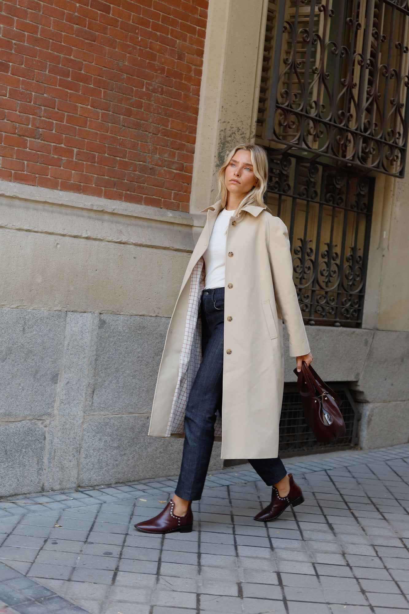 GABARDINA CAMEL CUELLO TRENZADO