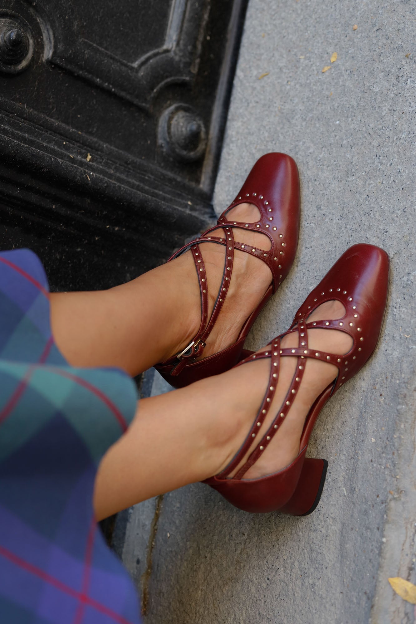 OLIVIA BURGUNDY PUMPS 3.5CM