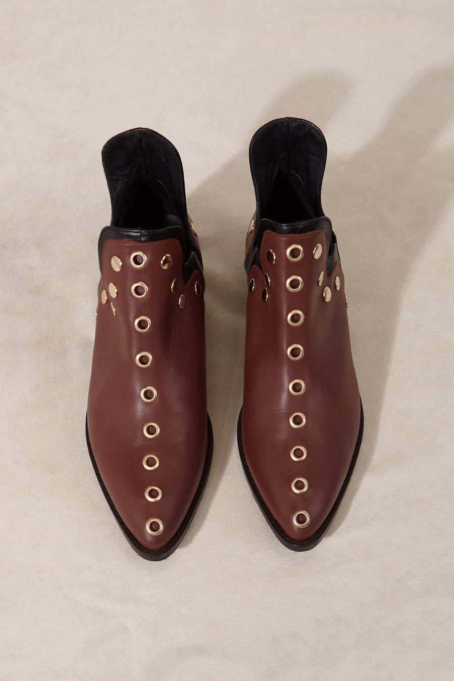 PUNKY BOOTS HAZELNUT GOLD STUDS 4CM