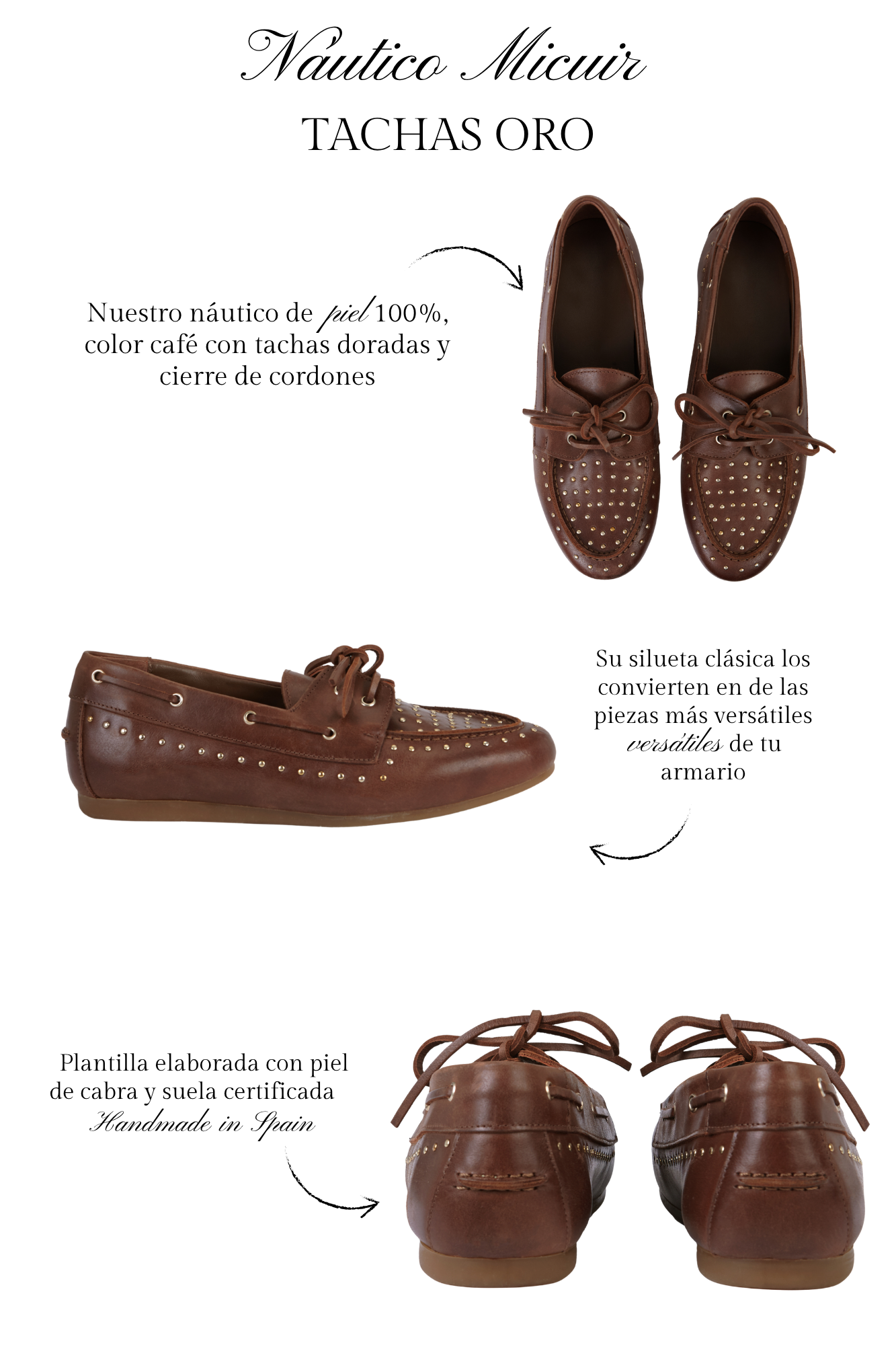 T-BAR LOAFER WITH CHOCOLATE STUDS 2CM