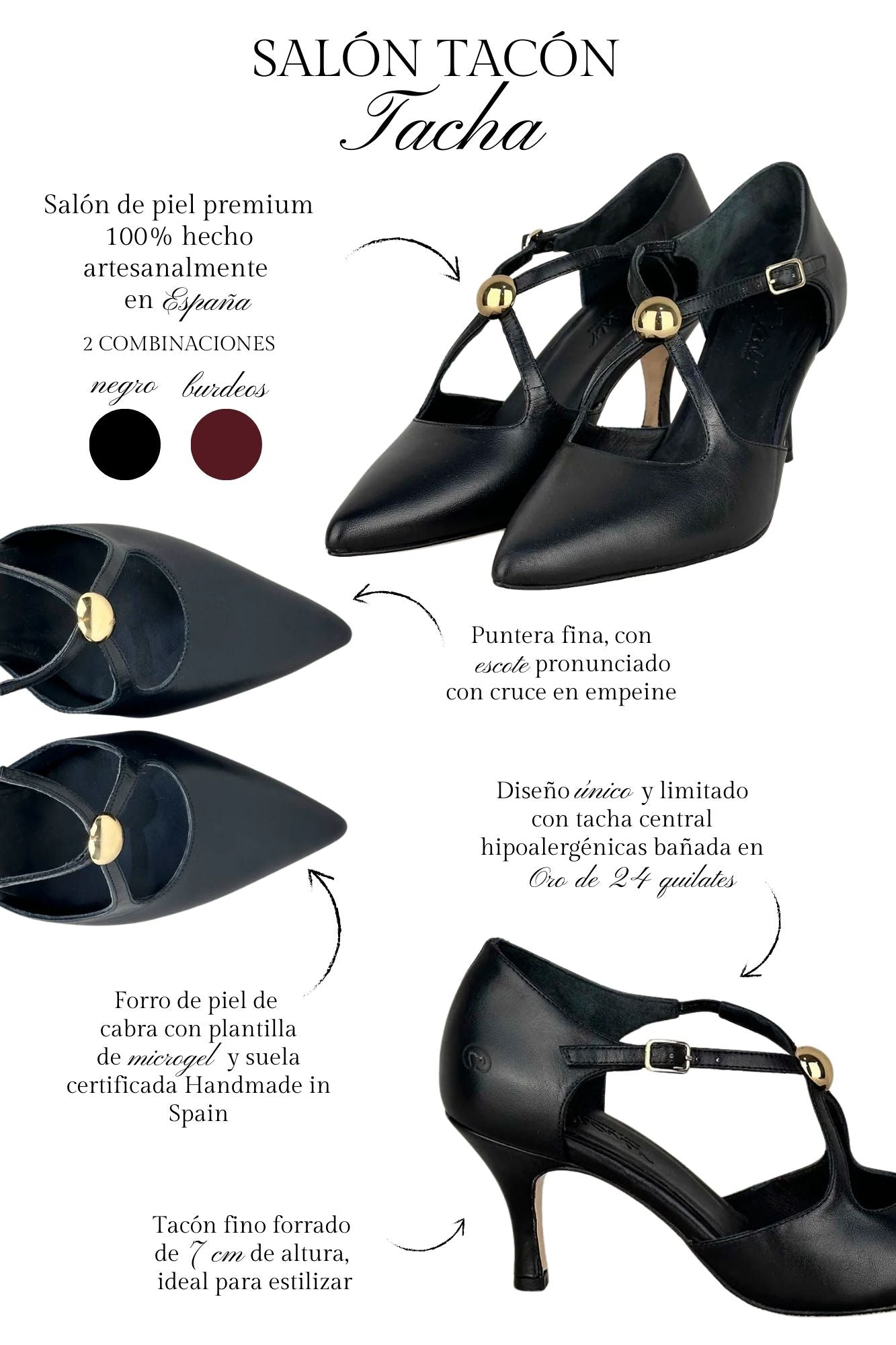 SALON TACHA NEGRO 7CM