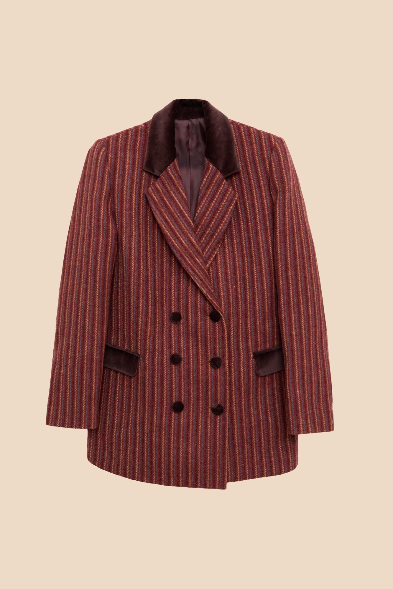 TERRACOTTA STRIPED WOOL BLAZER
