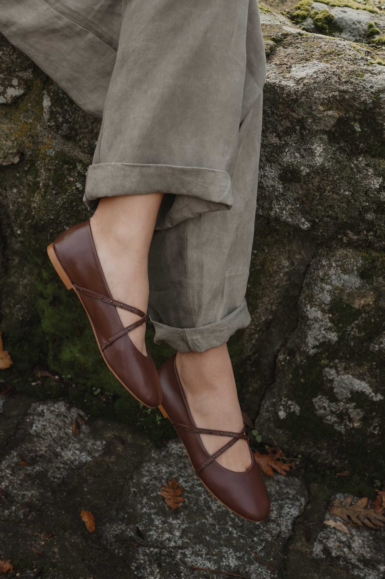 BAILARINA CRUZADA CHOCOLATE 1CM