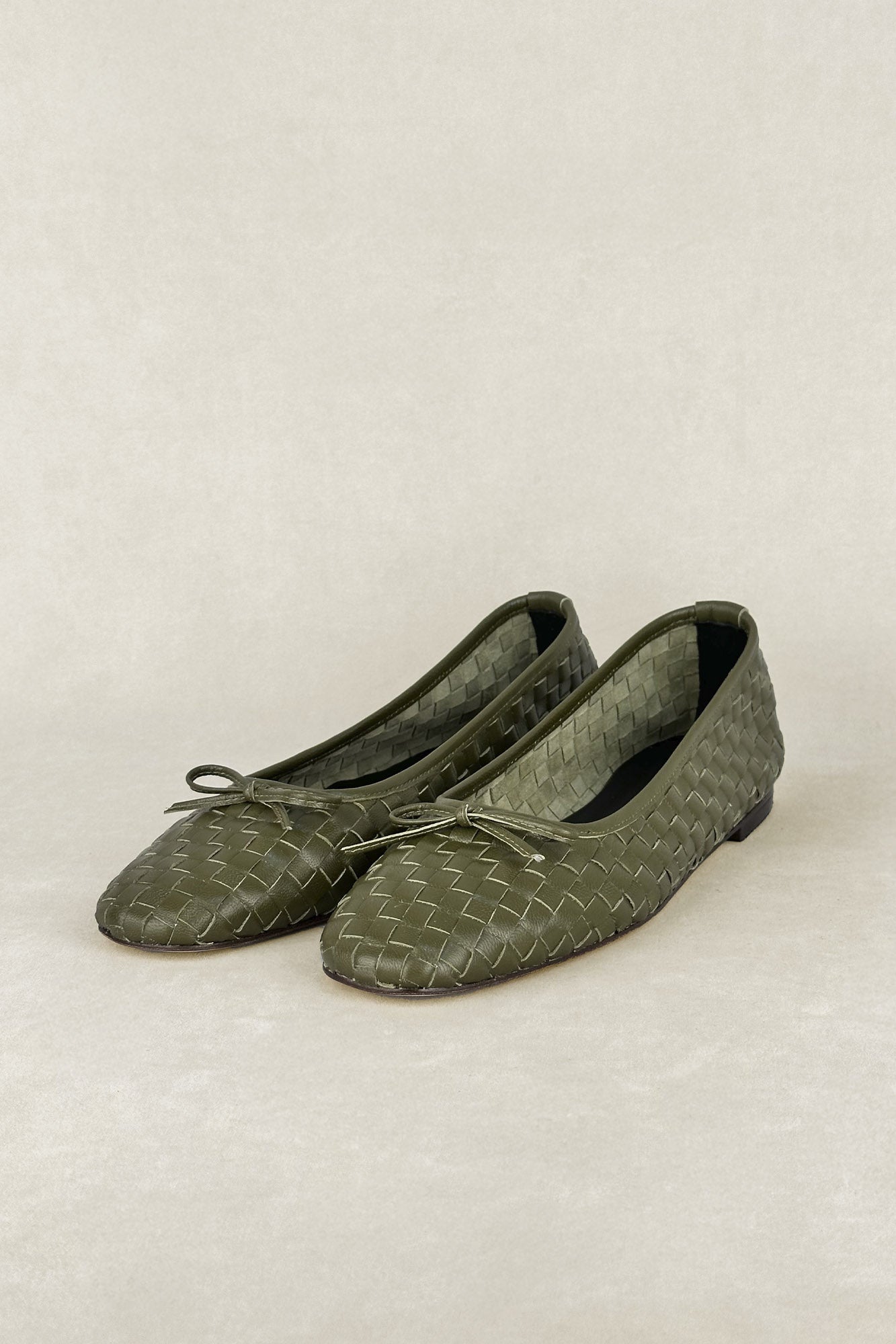 BAILARINA MOCARINA TRENZADA KHAKI 1CM