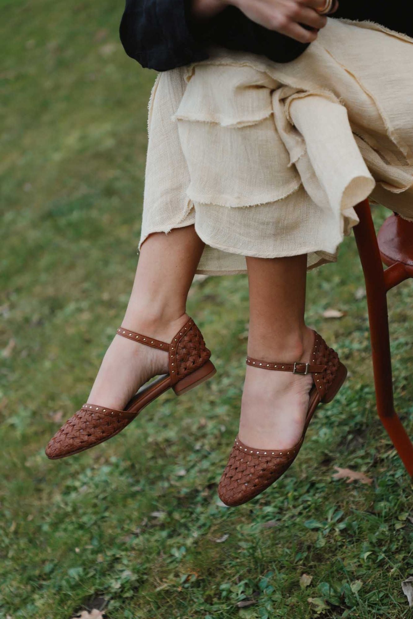 BAILARINA TRENZADA PEPA CUERO 2CM