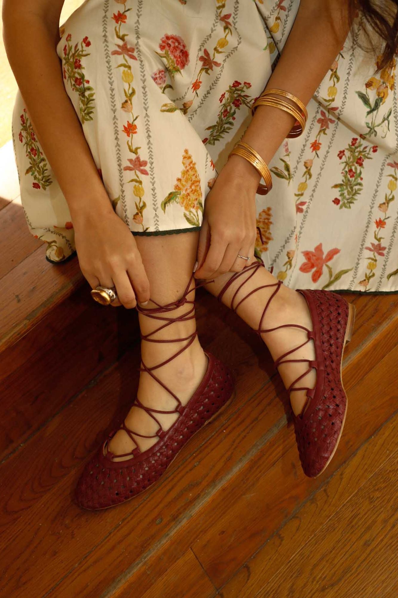 BAILARINA TRENZADA SIENNA BURDEOS 1CM