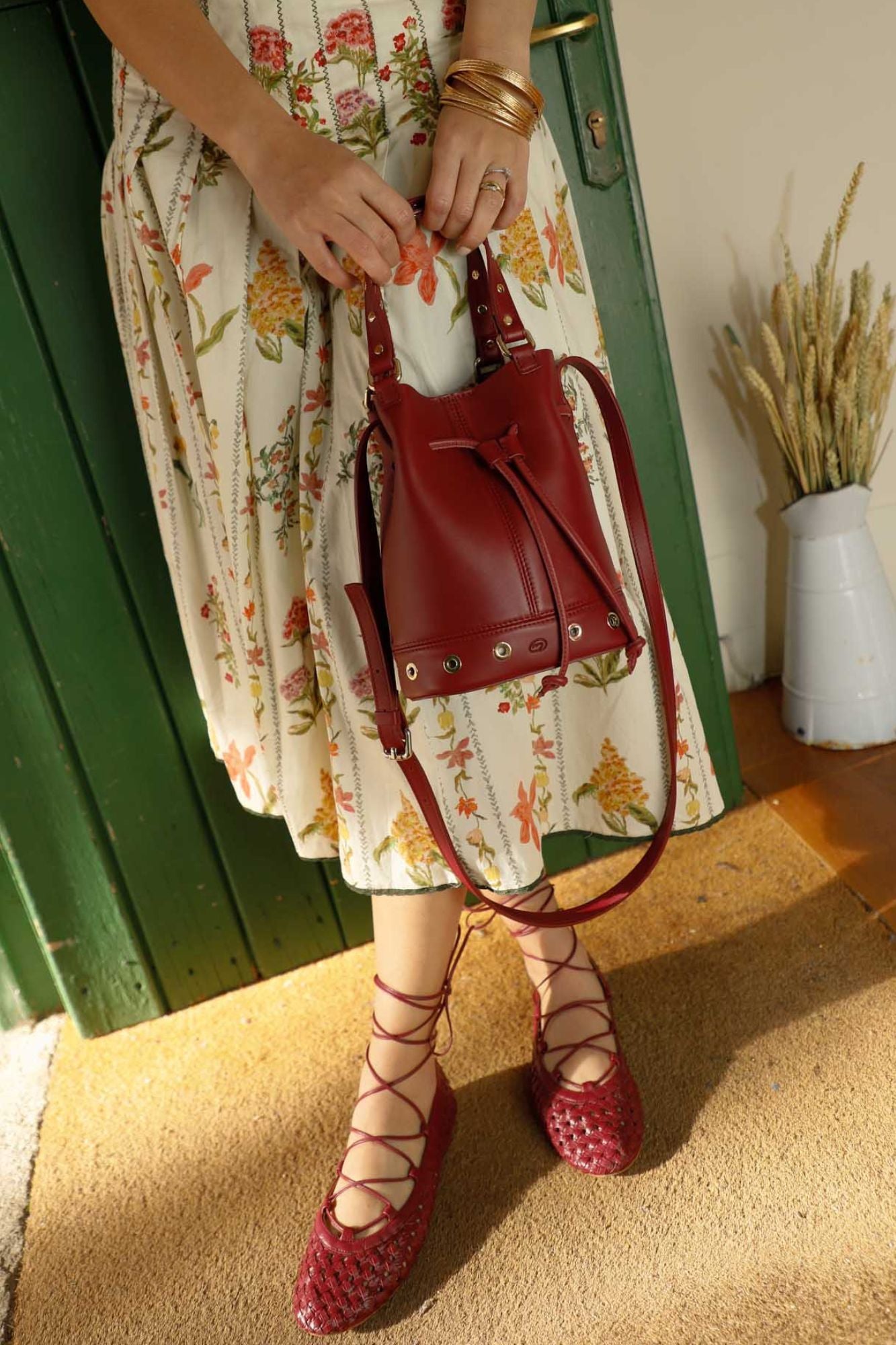 BAILARINA TRENZADA SIENNA BURDEOS 1CM