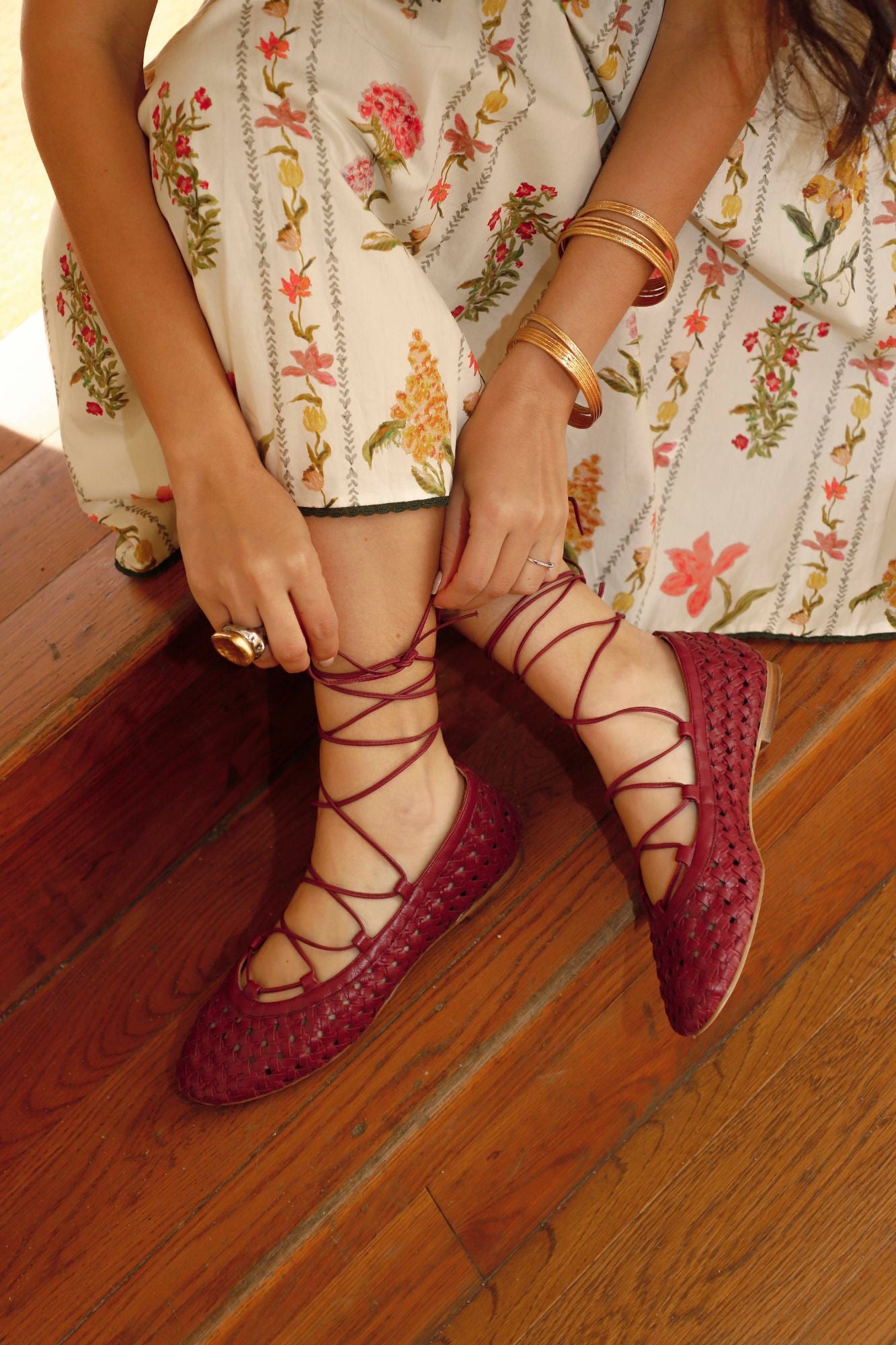 BAILARINA TRENZADA SIENNA BURDEOS 1CM